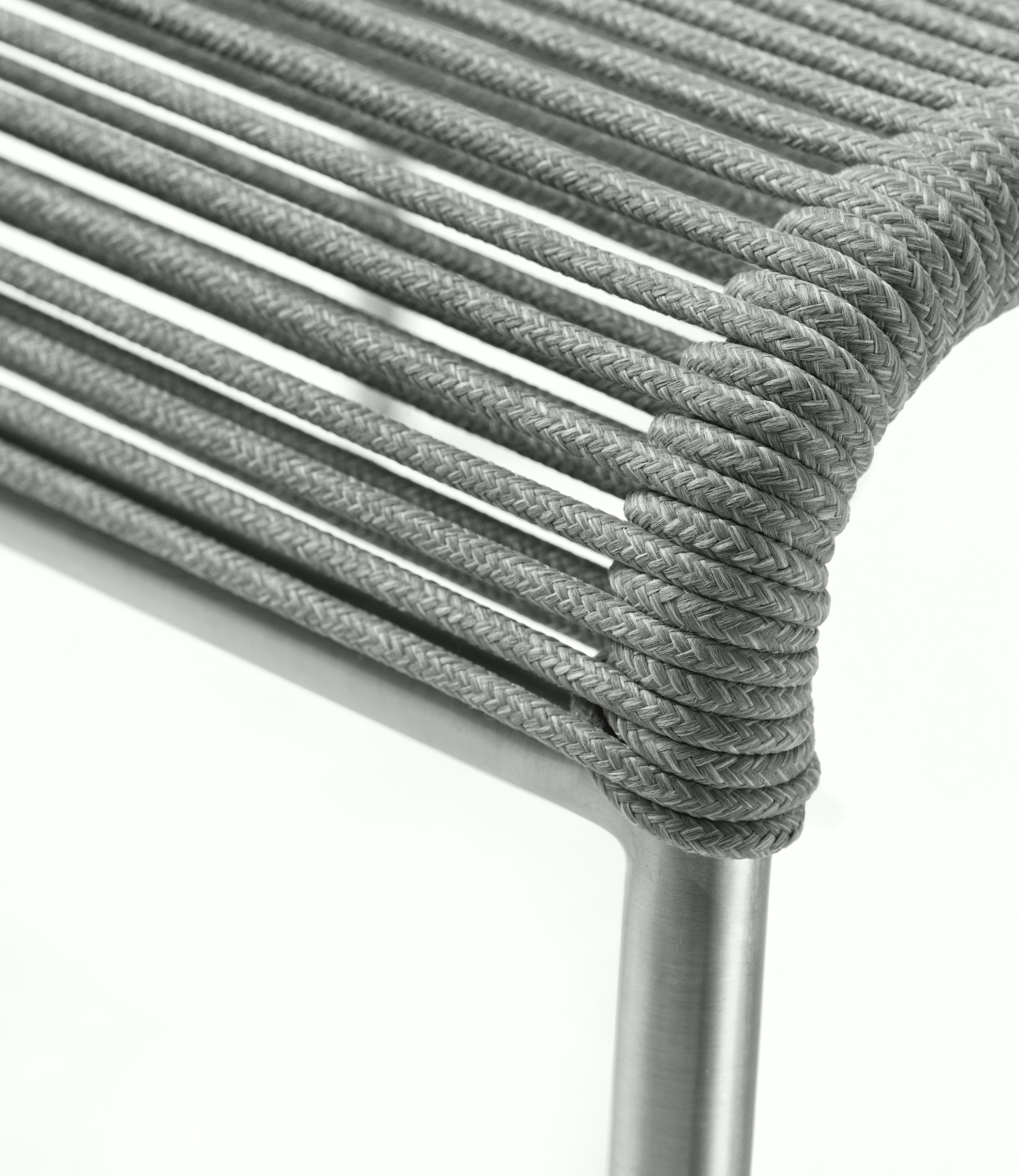 A detailed look at Teglgaard Outdoor Ottoman in Light Grey.