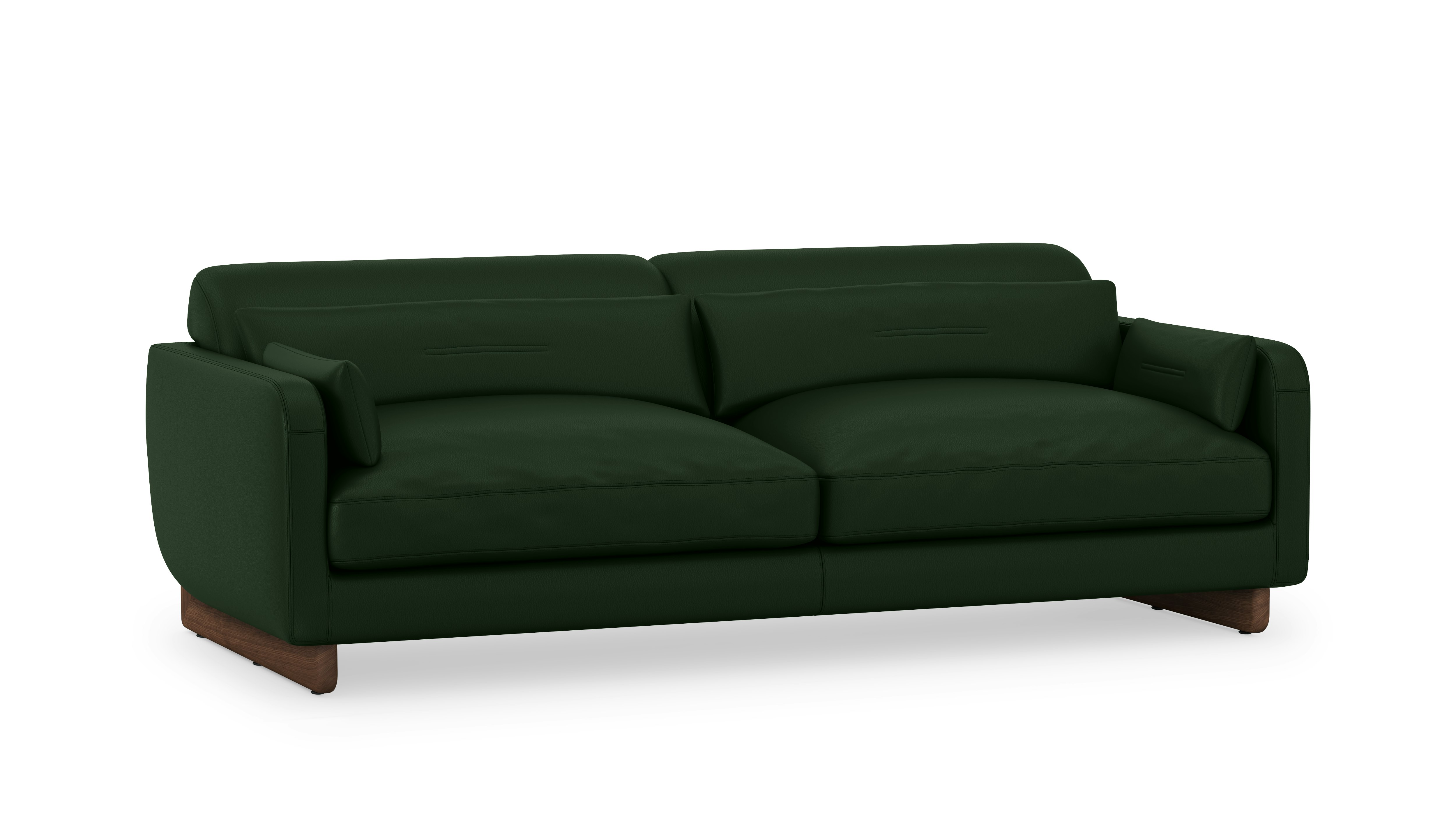 Contra Sofa - 84 Inch, Prone Leather, Vine, Walnut