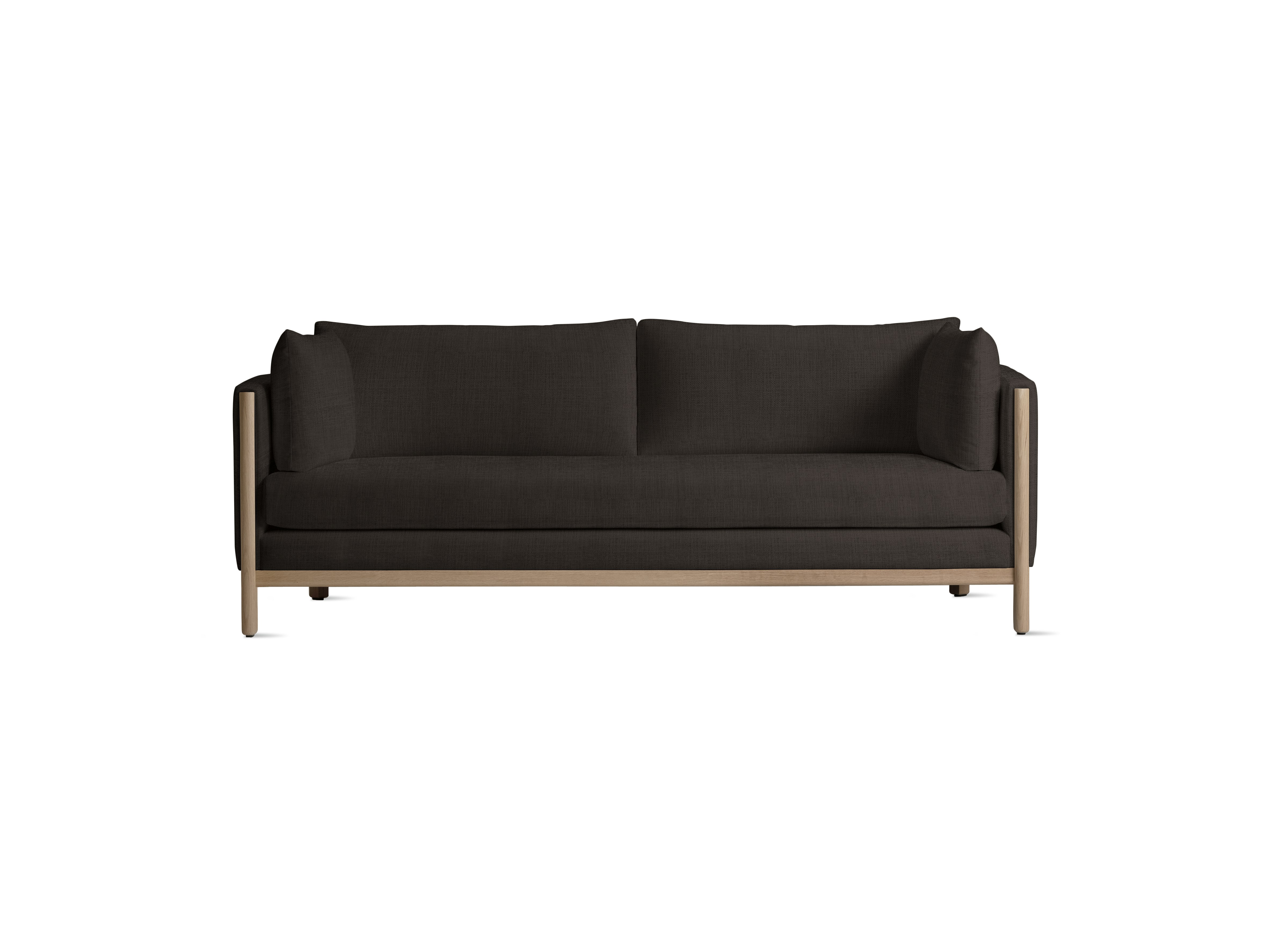 Emmy Sofa, 80 In, Pebble Weave, Chocolate, Oak