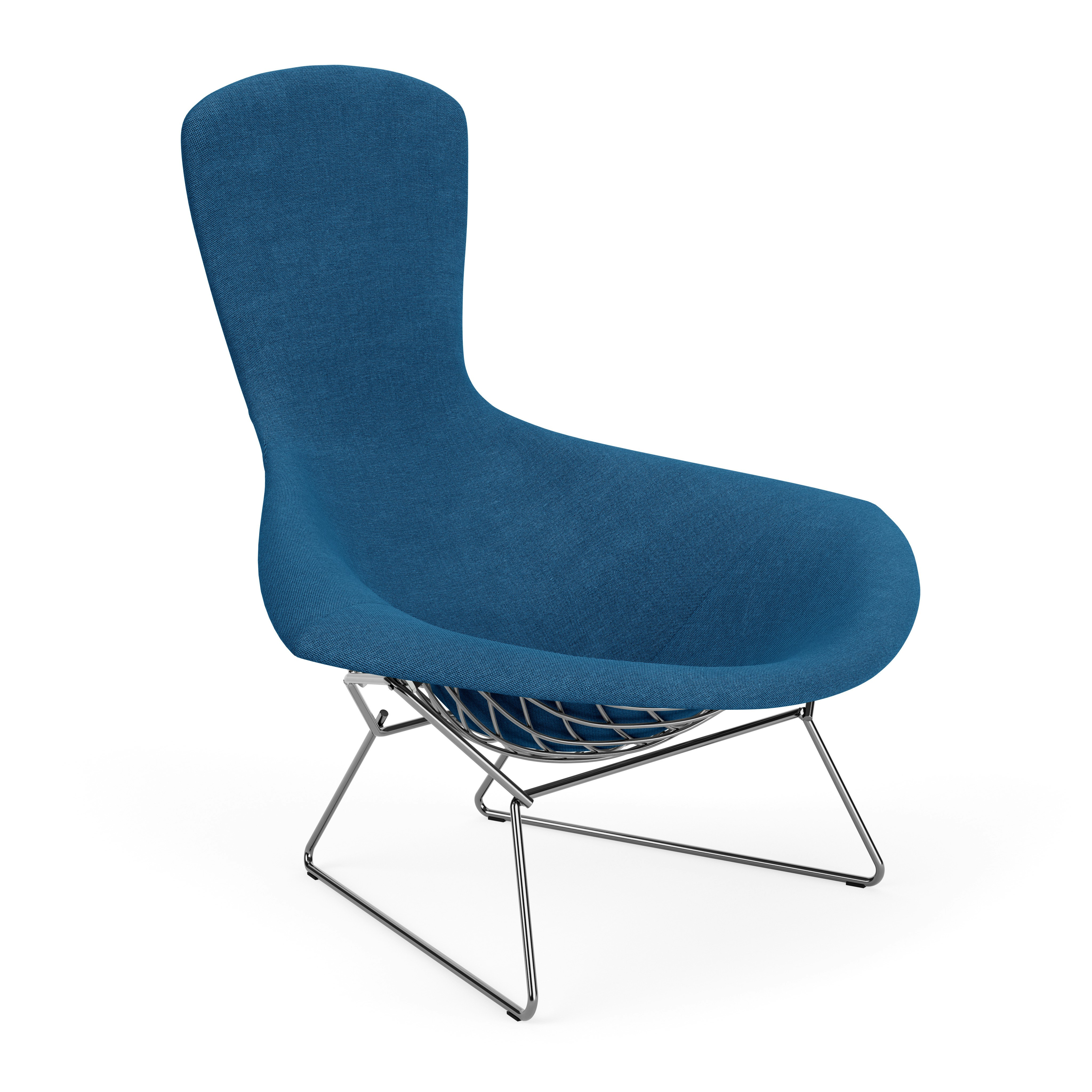 Bertoia Bird Lounge Chair, Polished Chrome, Full Cover, Crossroads, Ocean