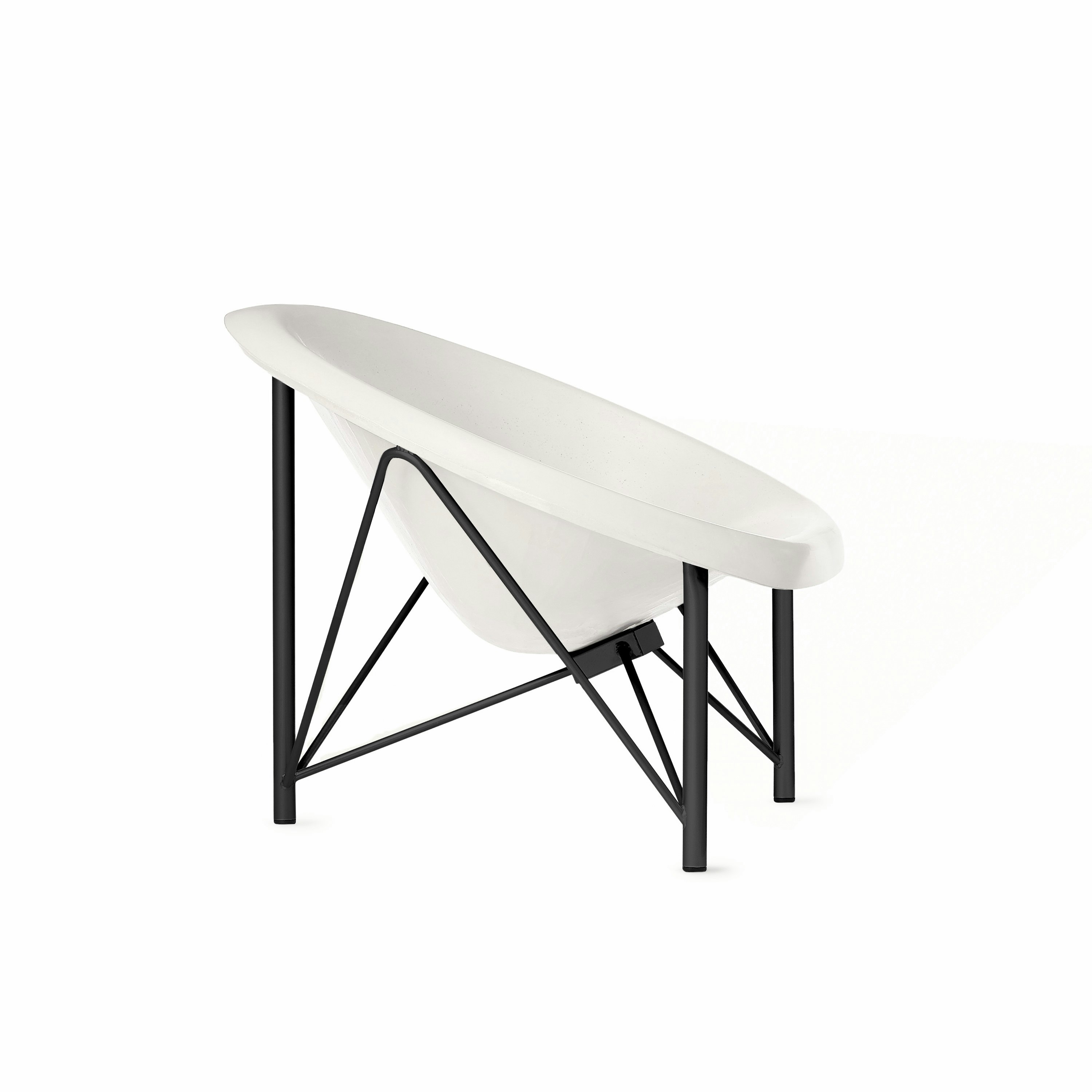 Helios Heated Lounge Chair in Bone and Black viewed from the side