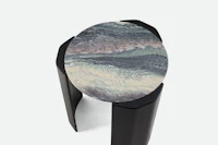 Atlason Organic Slab Side Table - Cipollino Ondulato Marble, Black Ash.