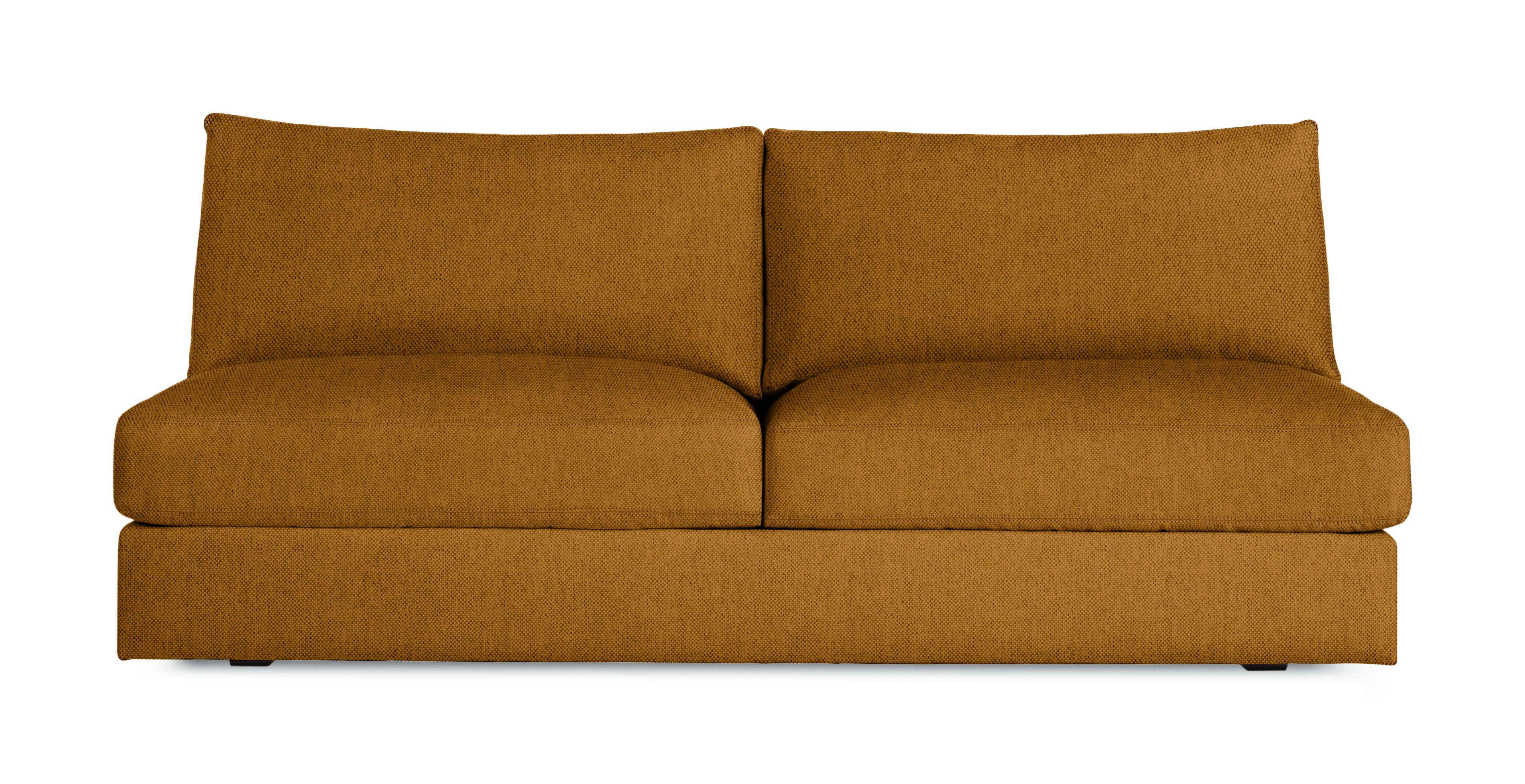 A Reid Modular Sofa in nutmeg viewed from the front.