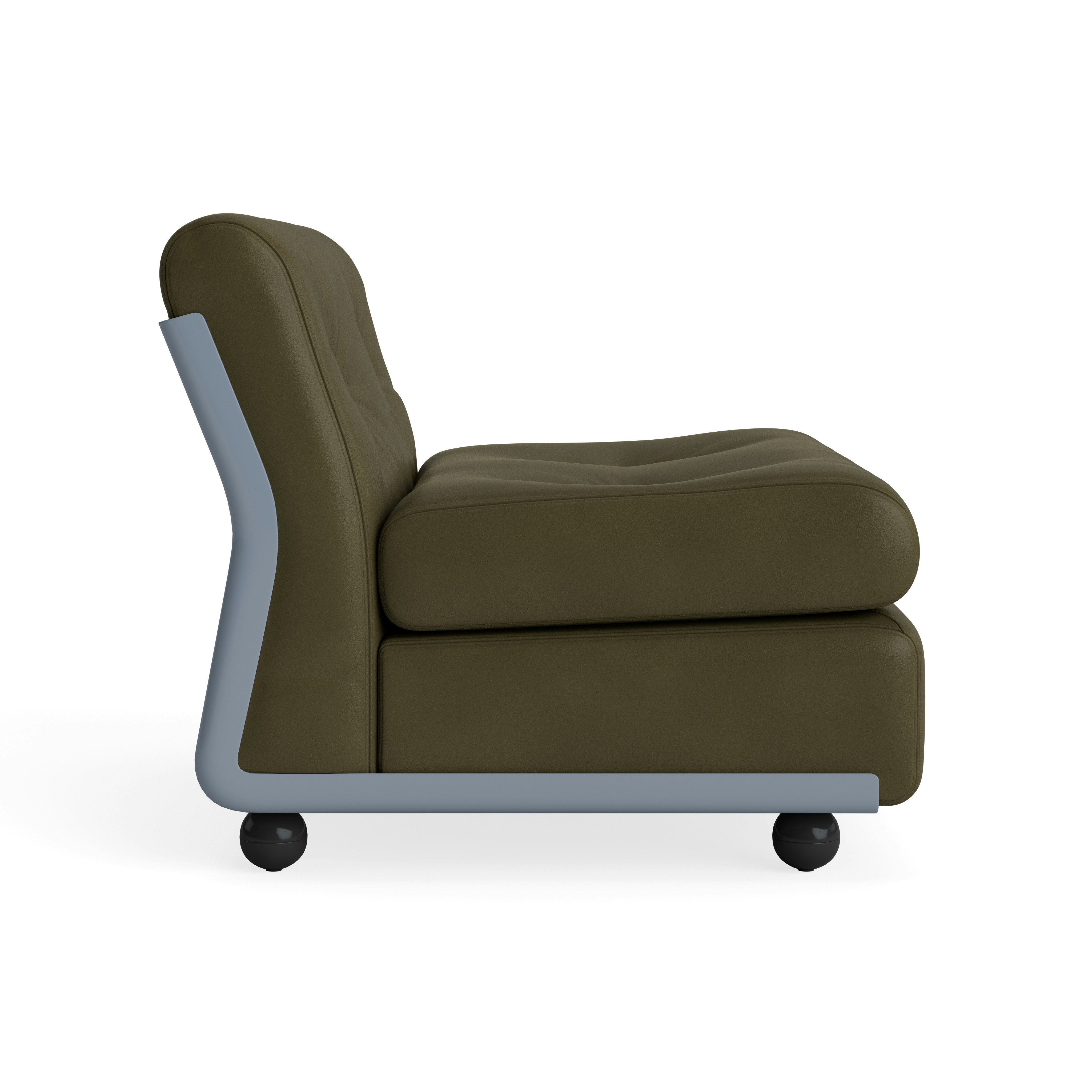 Amanta Chair - Sense Leather, Forest Green, Frost Blue