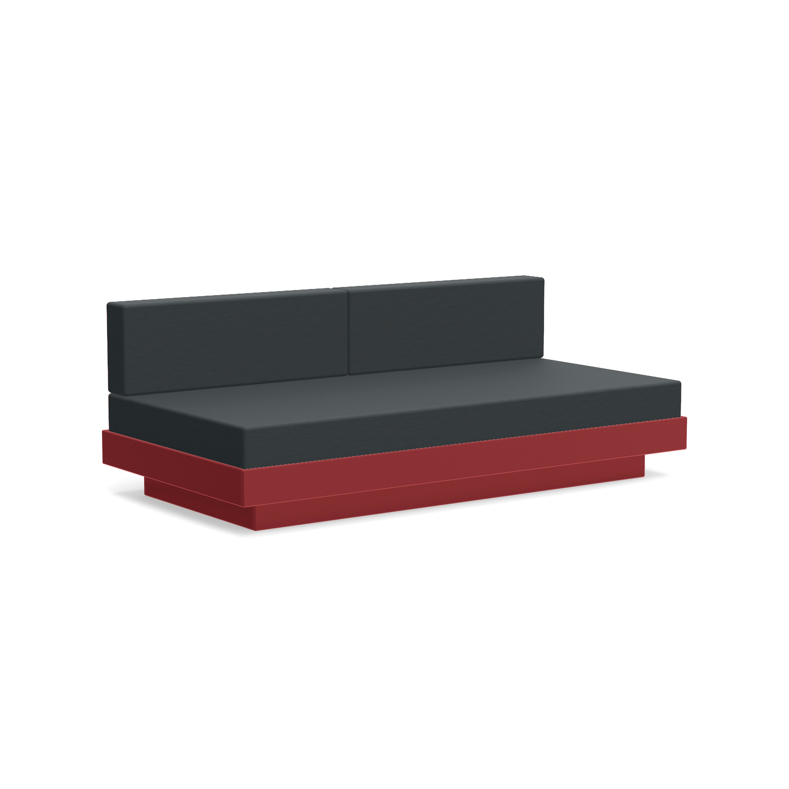 Platform One Sectional Sofa - Charcoal Frame,  Flax Cushions