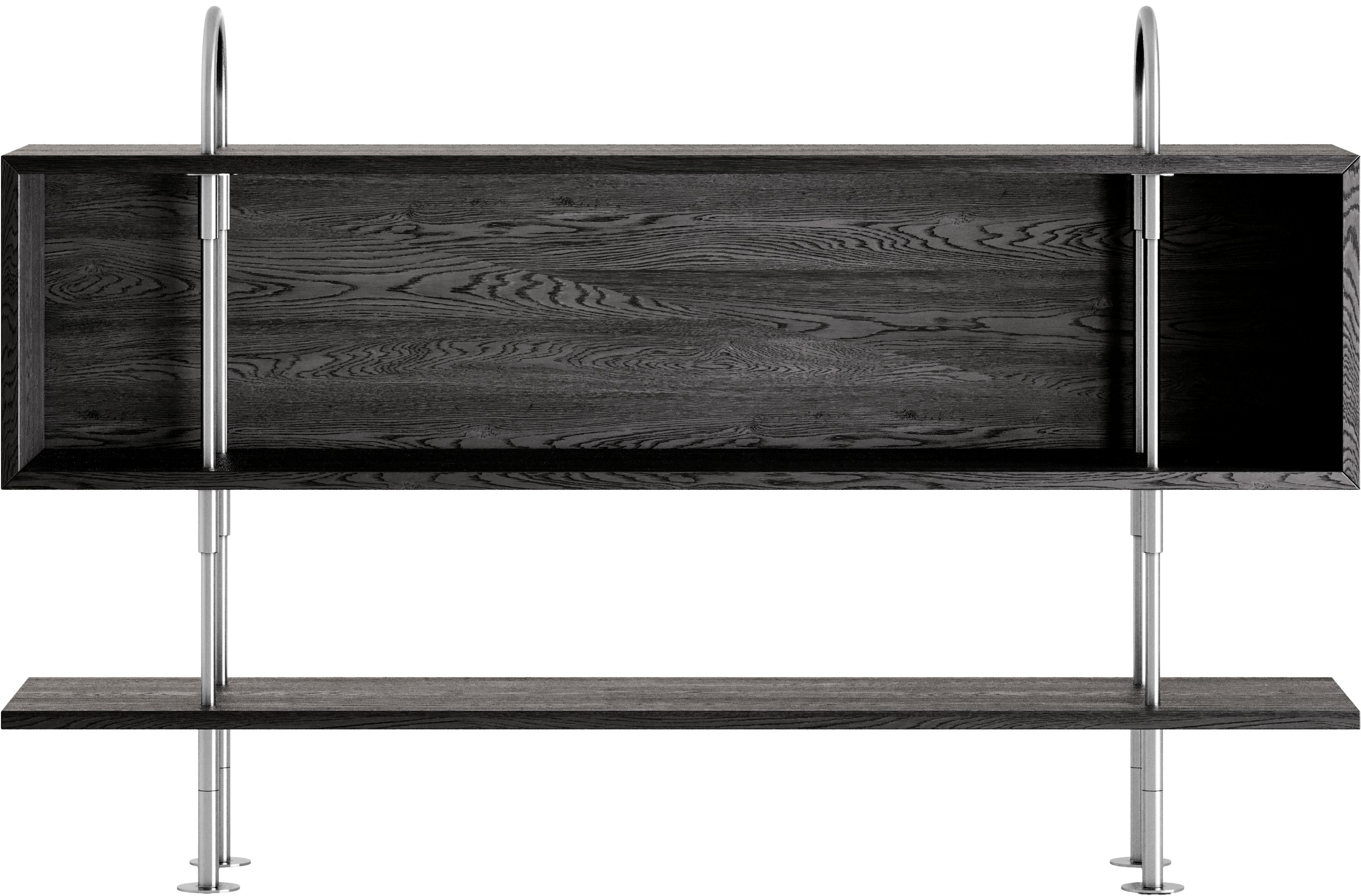 A Keen Shelving System in Veneer viewed from the front.