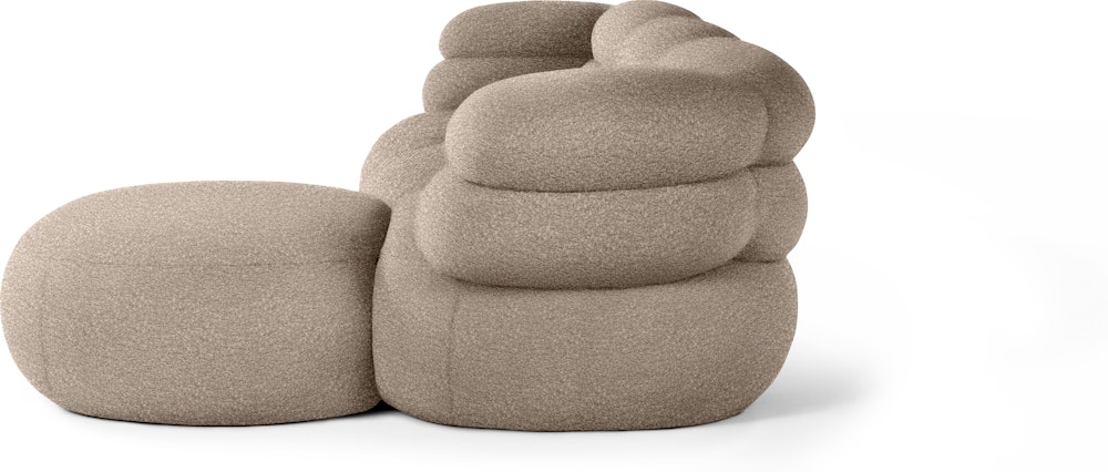 Biboni Sectional - Sectional Chaise, Left Sitting, Solid Sublime, Greige