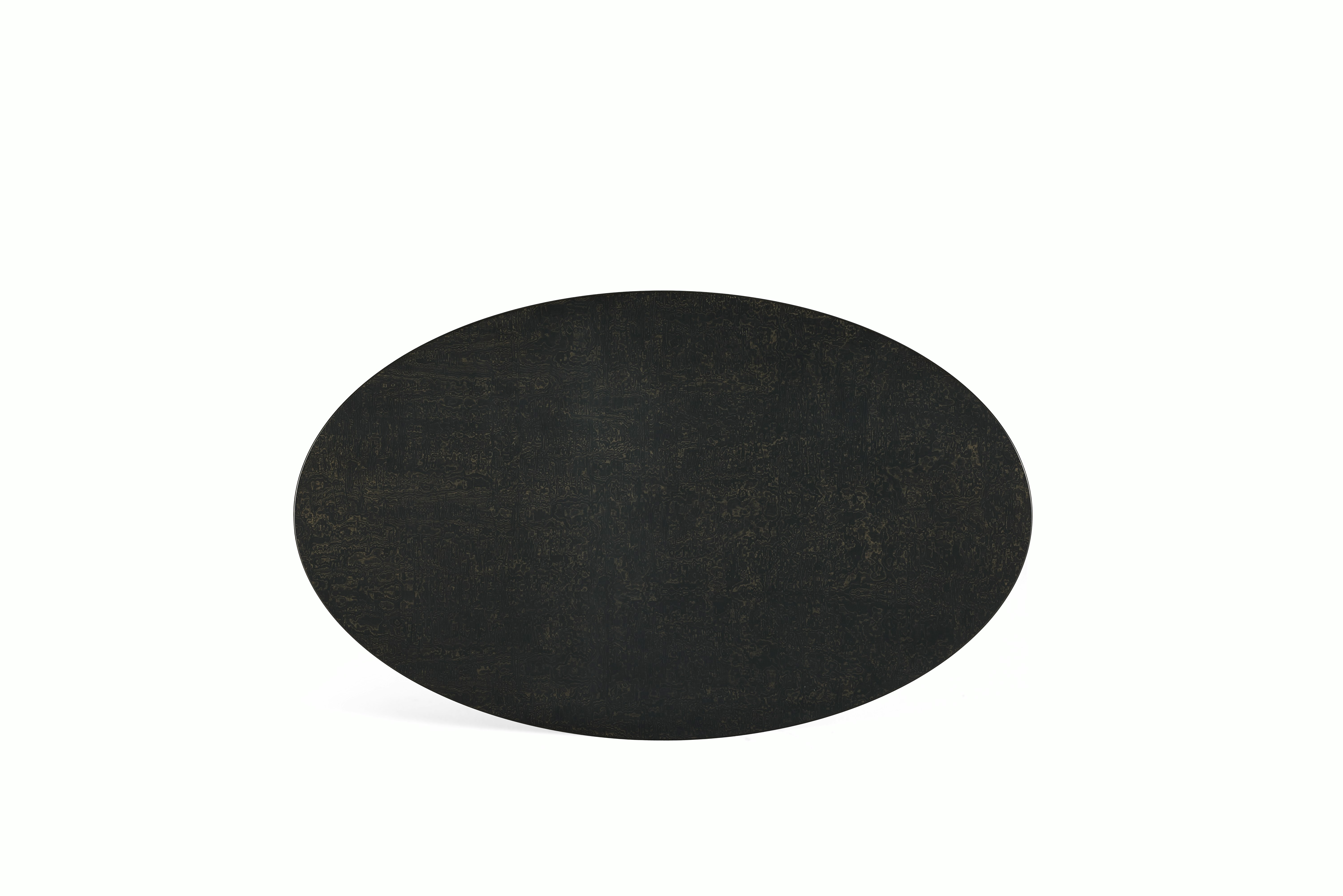 Saarinen Dining Table - Oval, 78 Inch, Veneer, Topo Noir, White Base