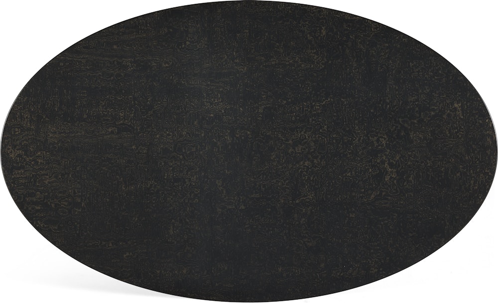 Saarinen Dining Table - Oval, 78 Inch, Veneer, Topo Noir, White Base