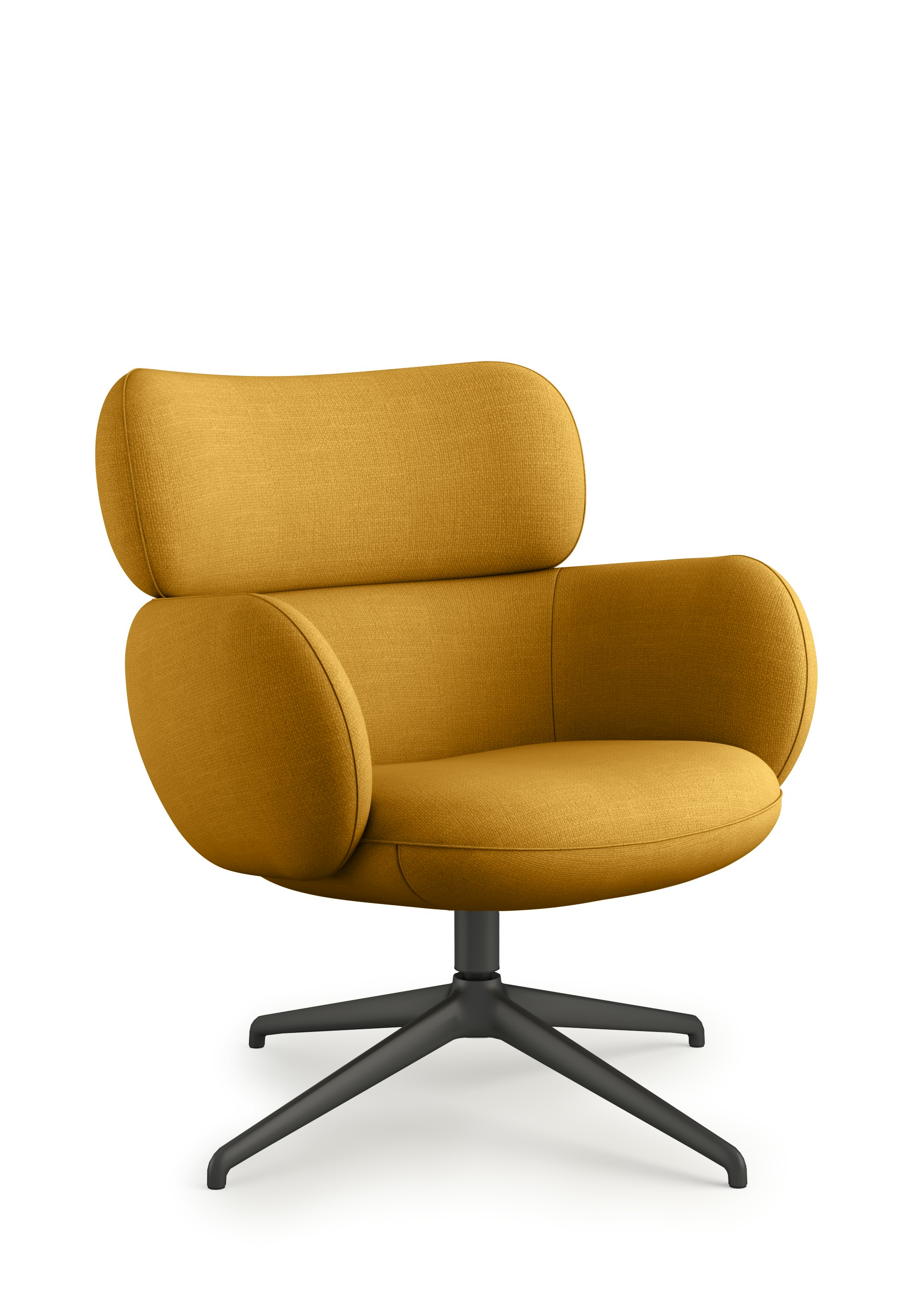 Blis Swivel Chair  - Black, Crypton Robusta, Canary