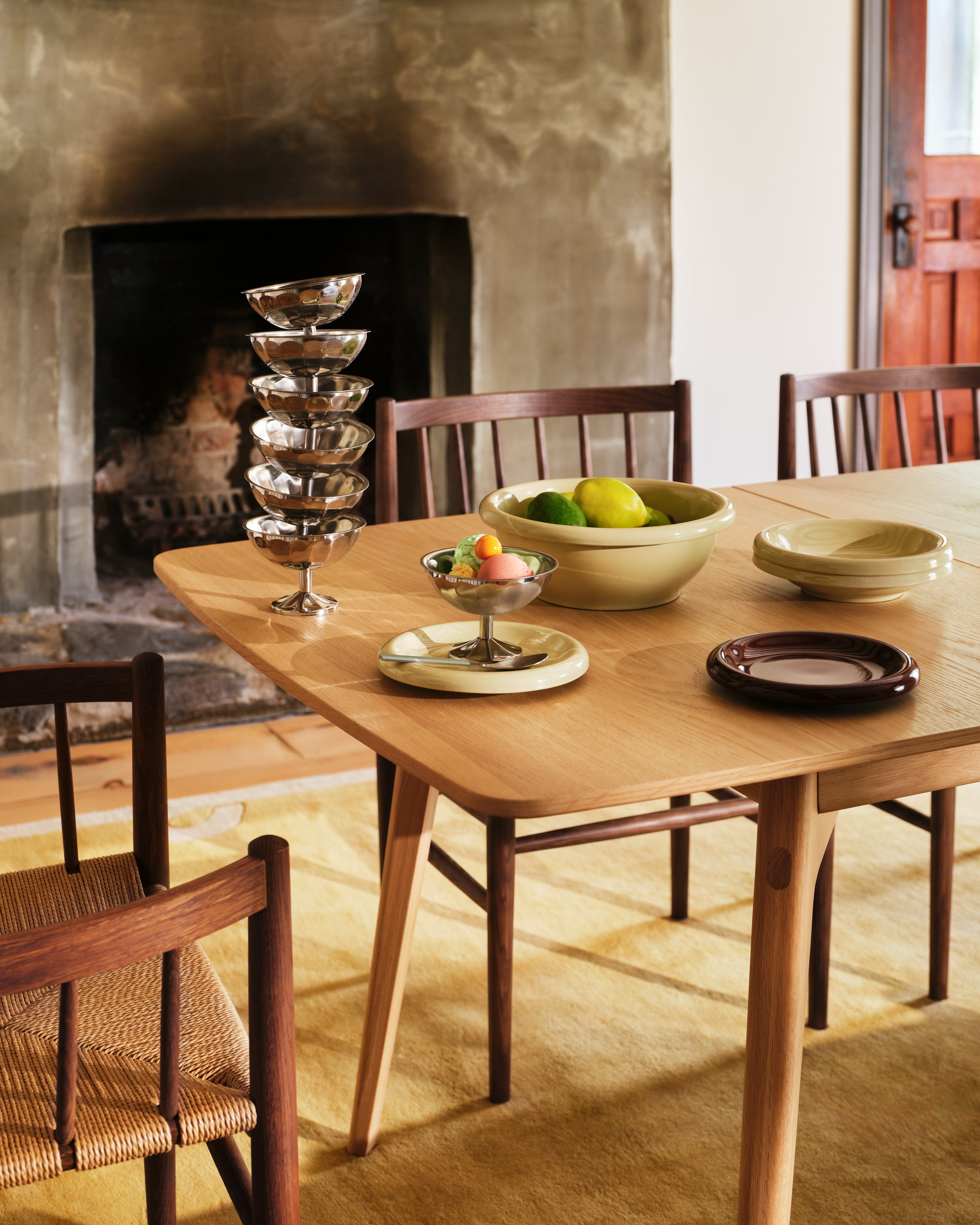 Italian Dessert Cup in Stainless Steel on a dining table