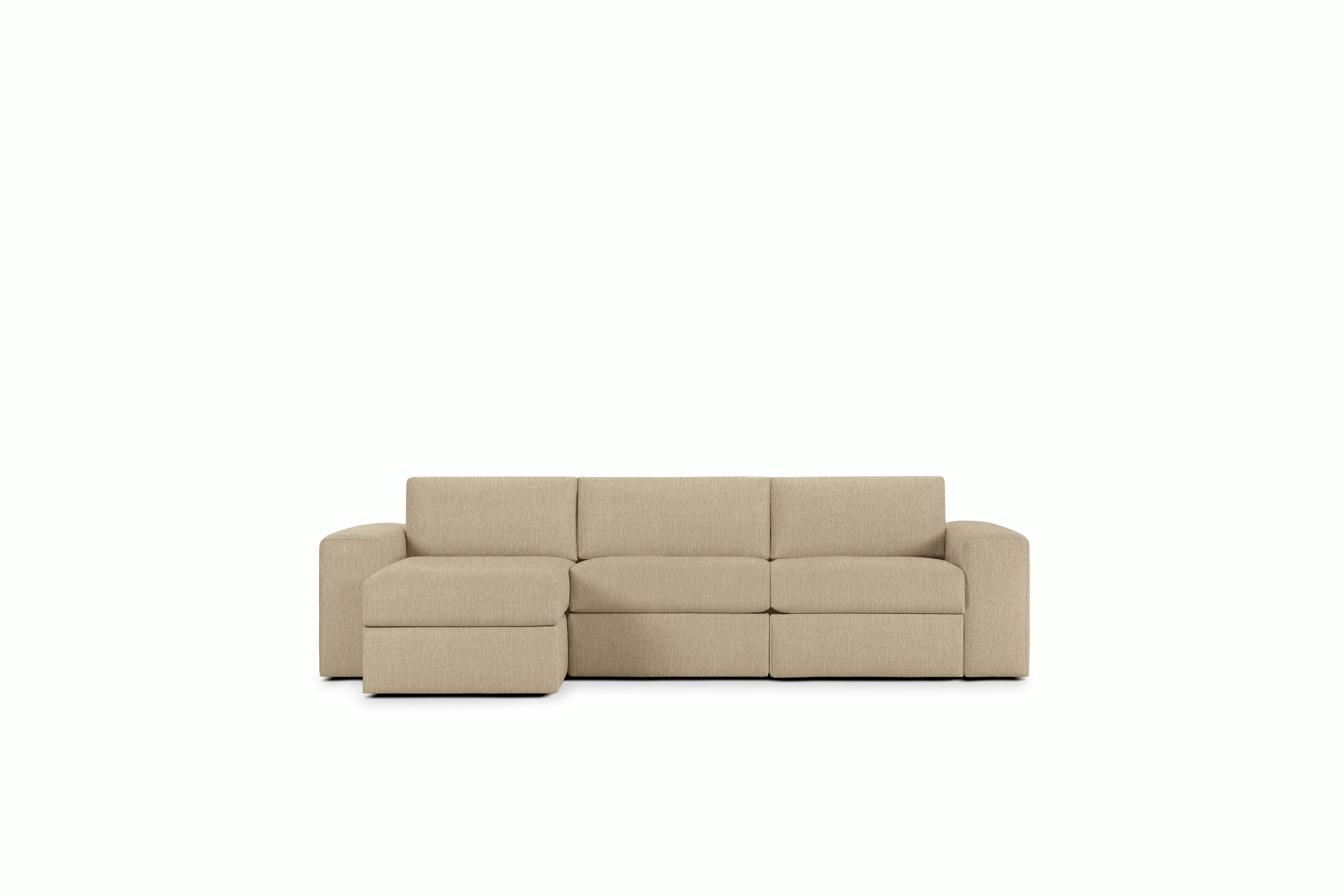 A Irvin Sectional Chaise in Basket Viewed from the front.