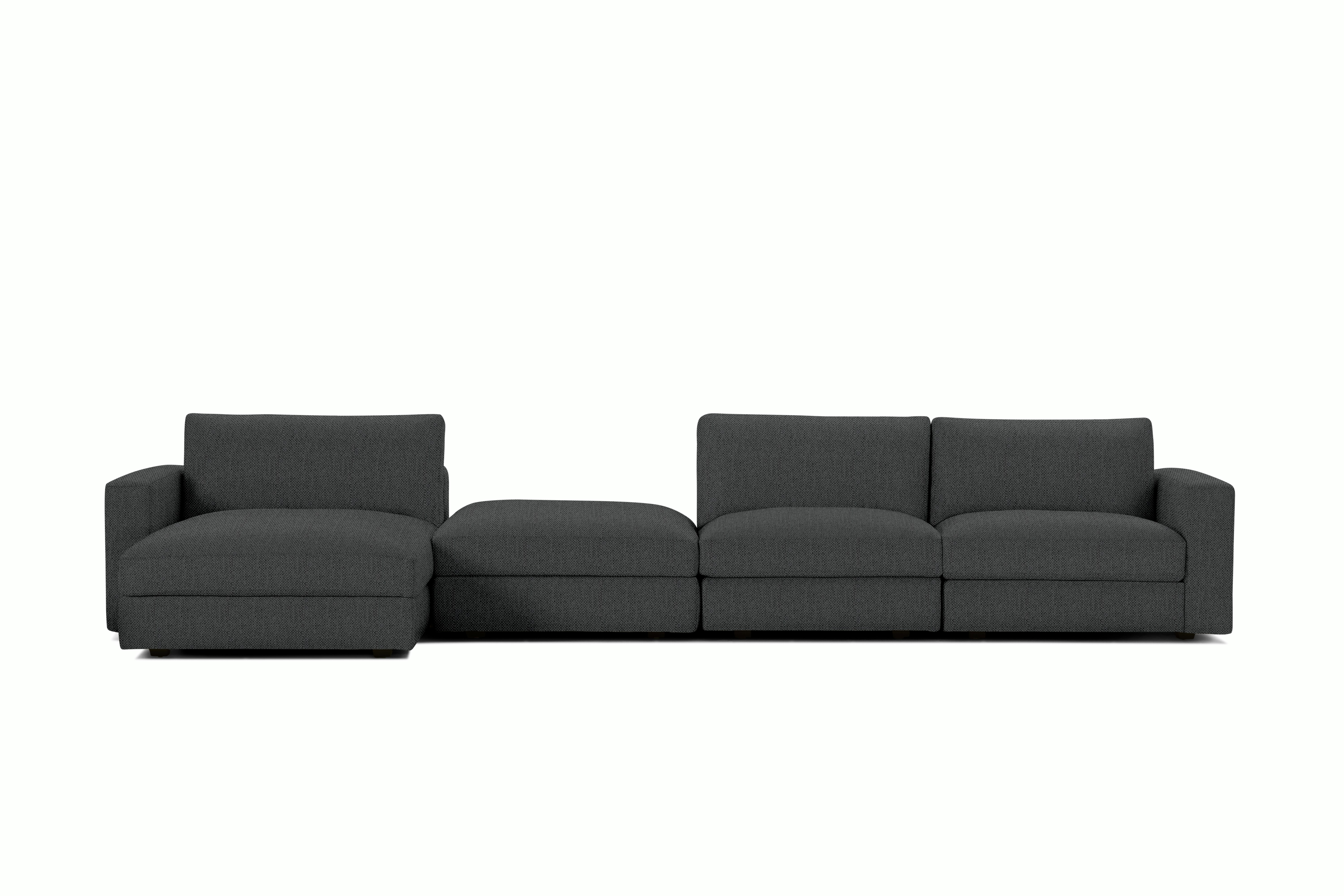 Reid Sectional - Sectional With Ottoman,  Left,  Mode,  Terra,  1" Block"