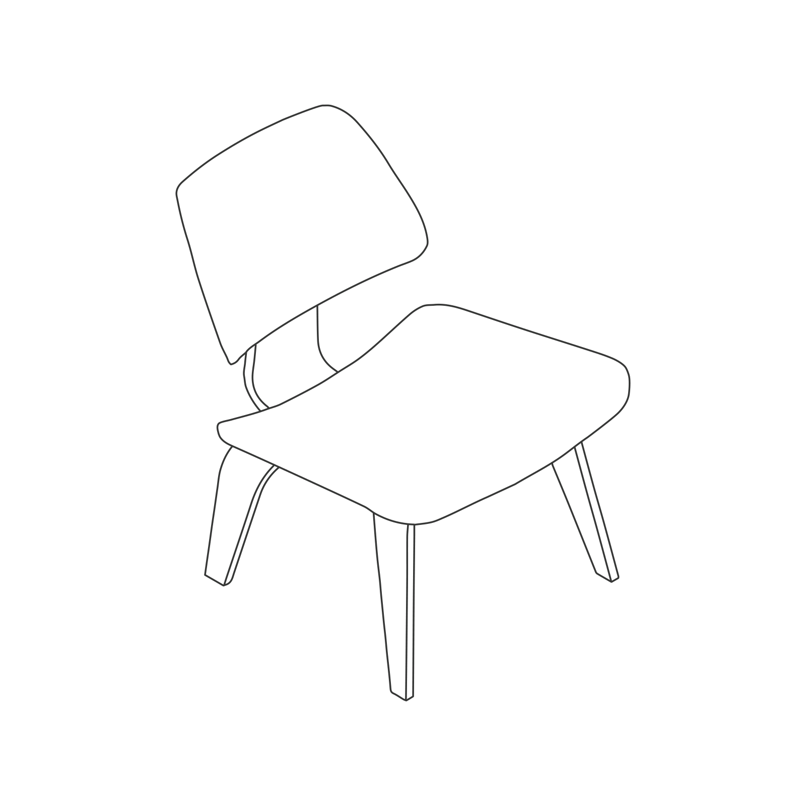 Eames Molded Plywood Lounge Chair Wood Base (LCW)
