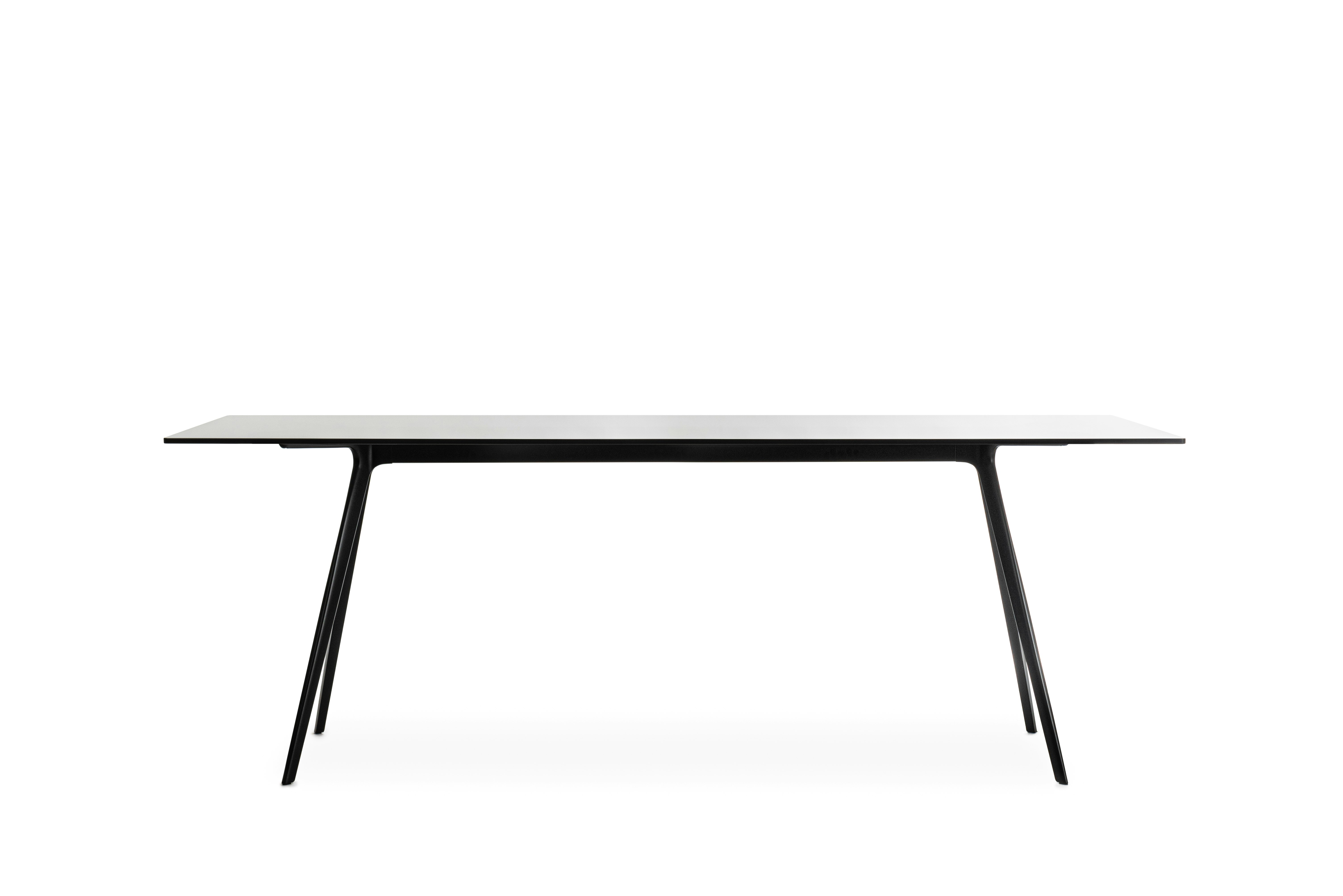 Baguette Table - 33 x 80,  Smoke Grey Glass and Black