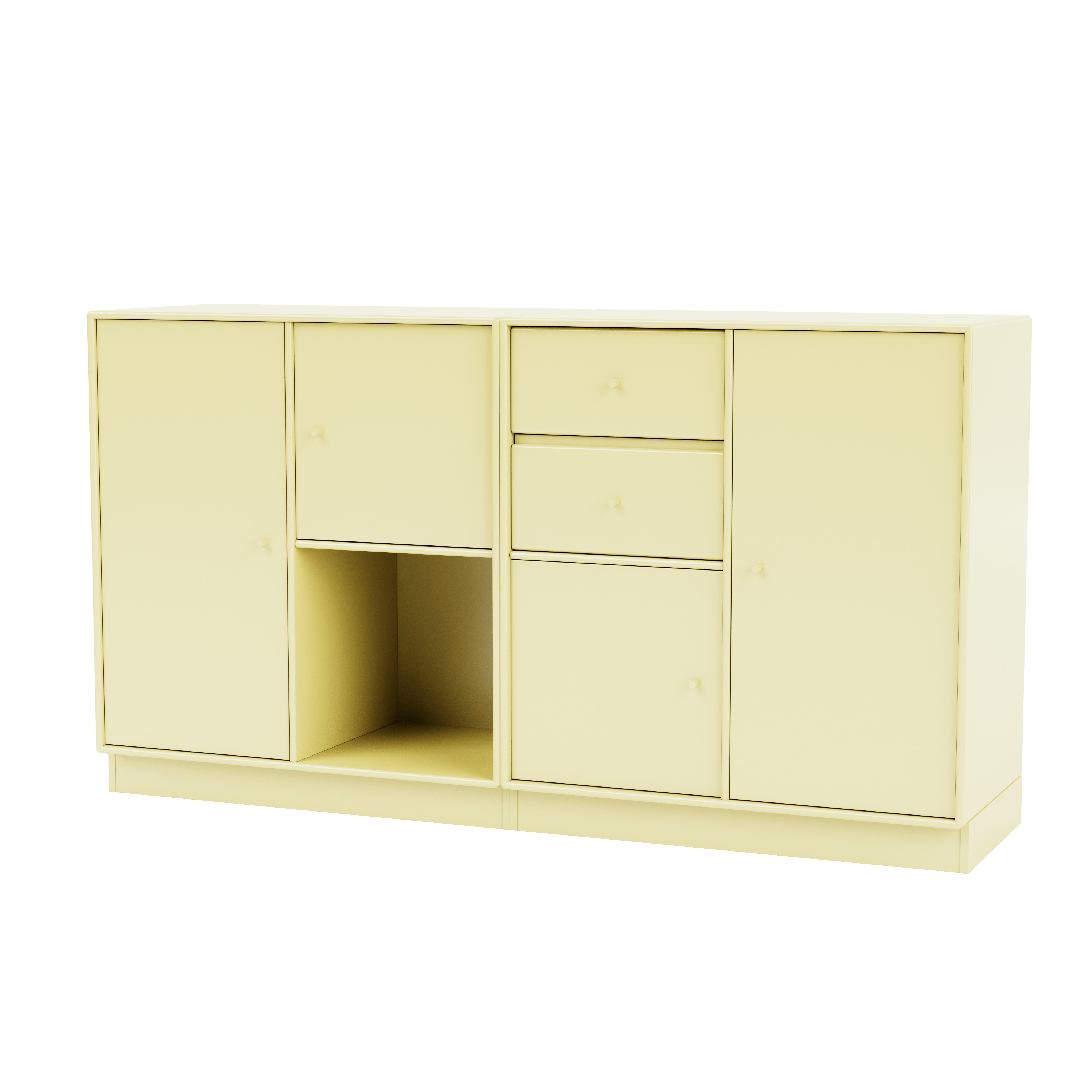 Couple Console - Rectangle, 15", Plinth, With Doors, With Drawers, Camomile