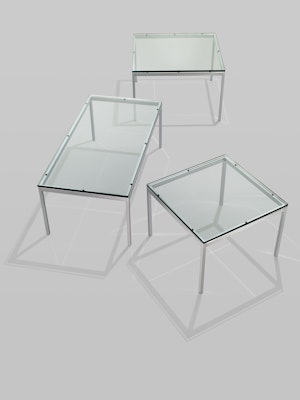 Florence Knoll Low Tables with Glass Top
