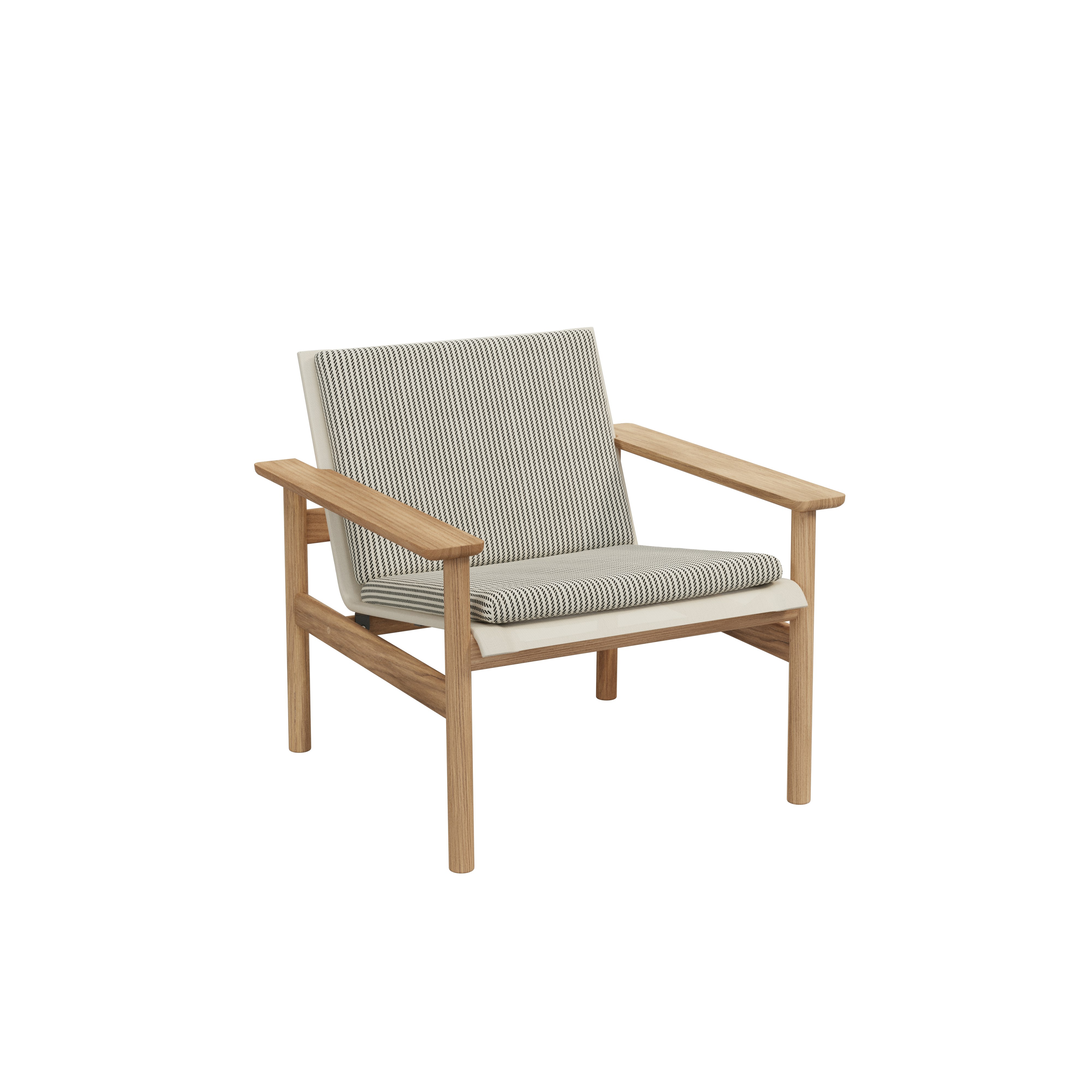 A Pelagus Lounge Chair Cushion in Nero viewed from an angle.