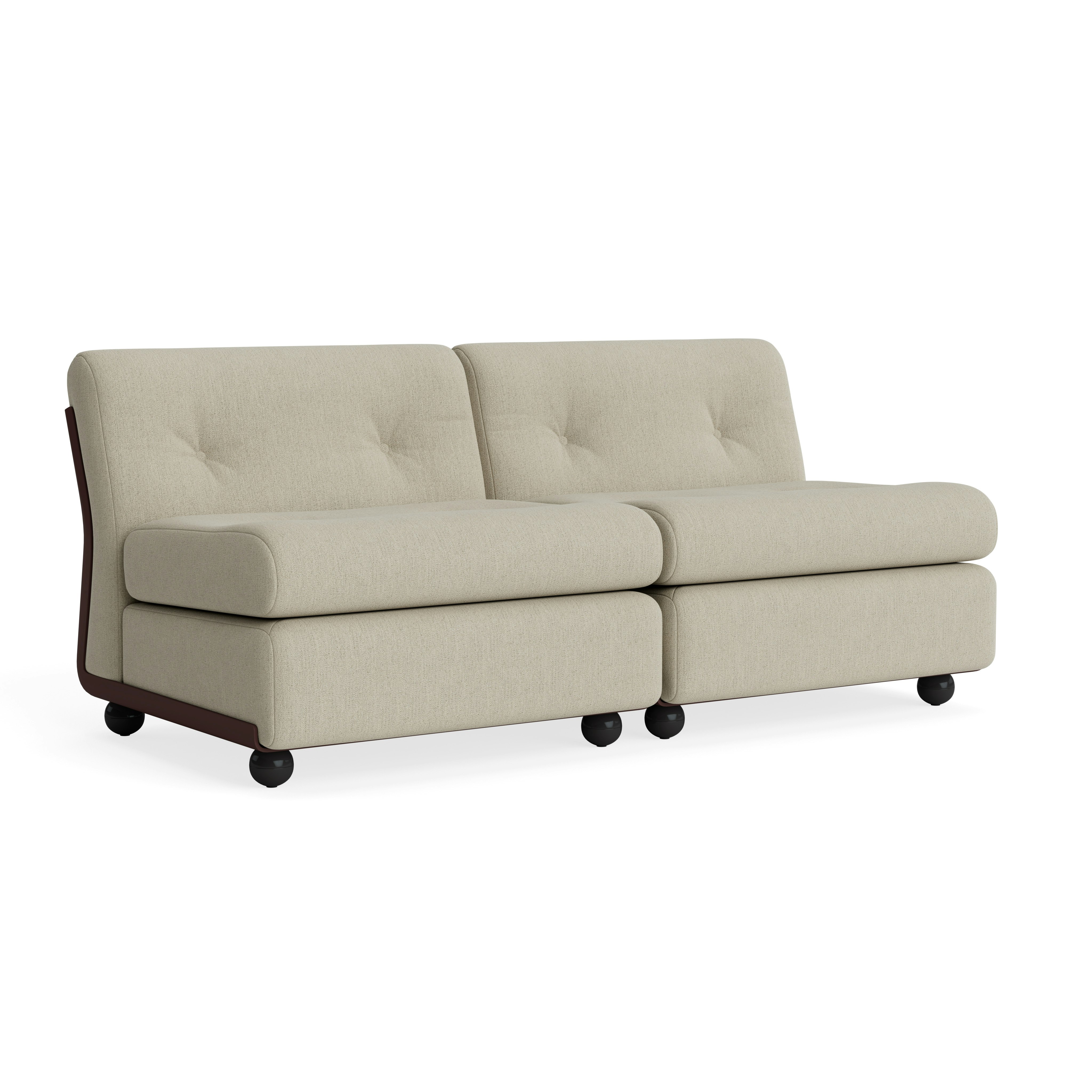 Amanta Sofa - Two Seater, Pecora, Cream, Burgundy Red