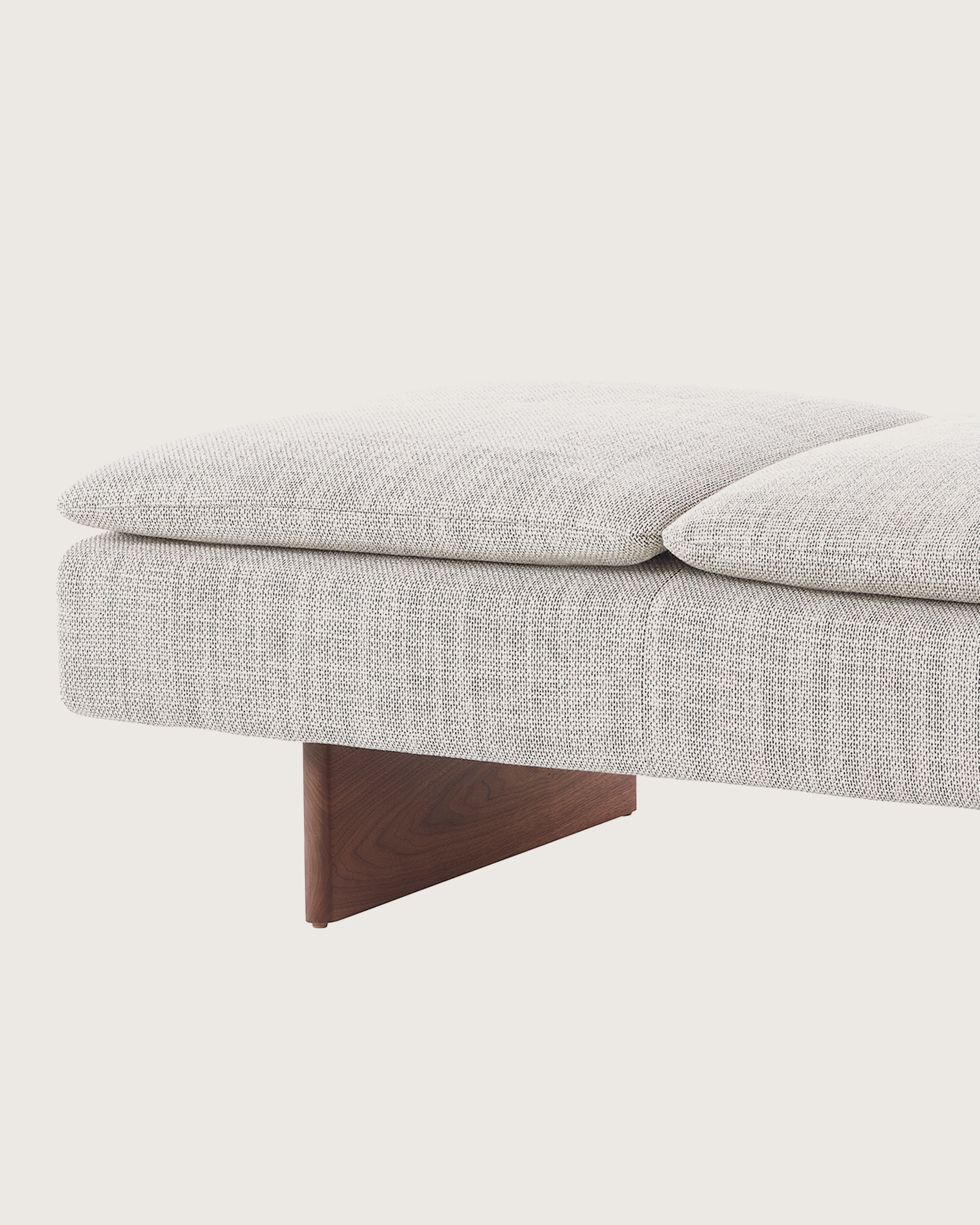 Mantle Bench in Capri Stone with Walnut Wood Base.