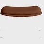 Striad Ottoman in Wire Base White Prone Leather,  Ledge