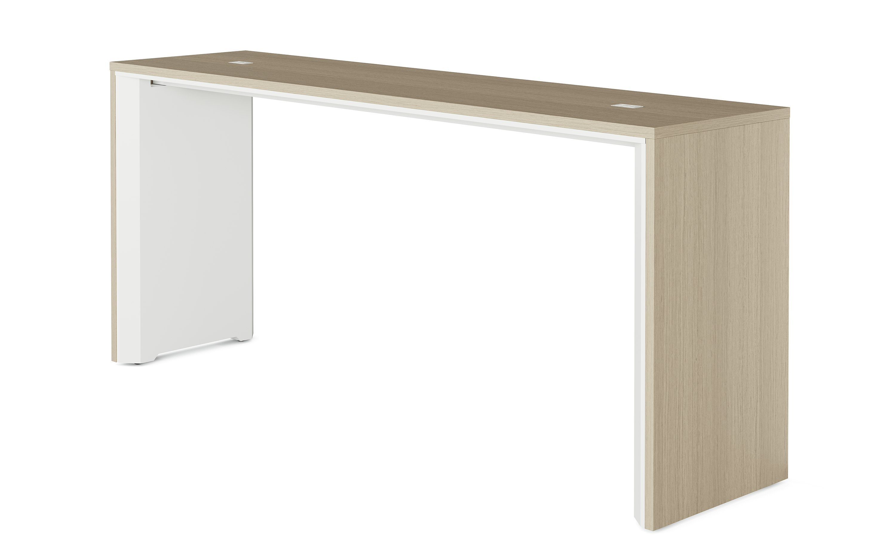 A rendering image of the Headway communal table at standing height.