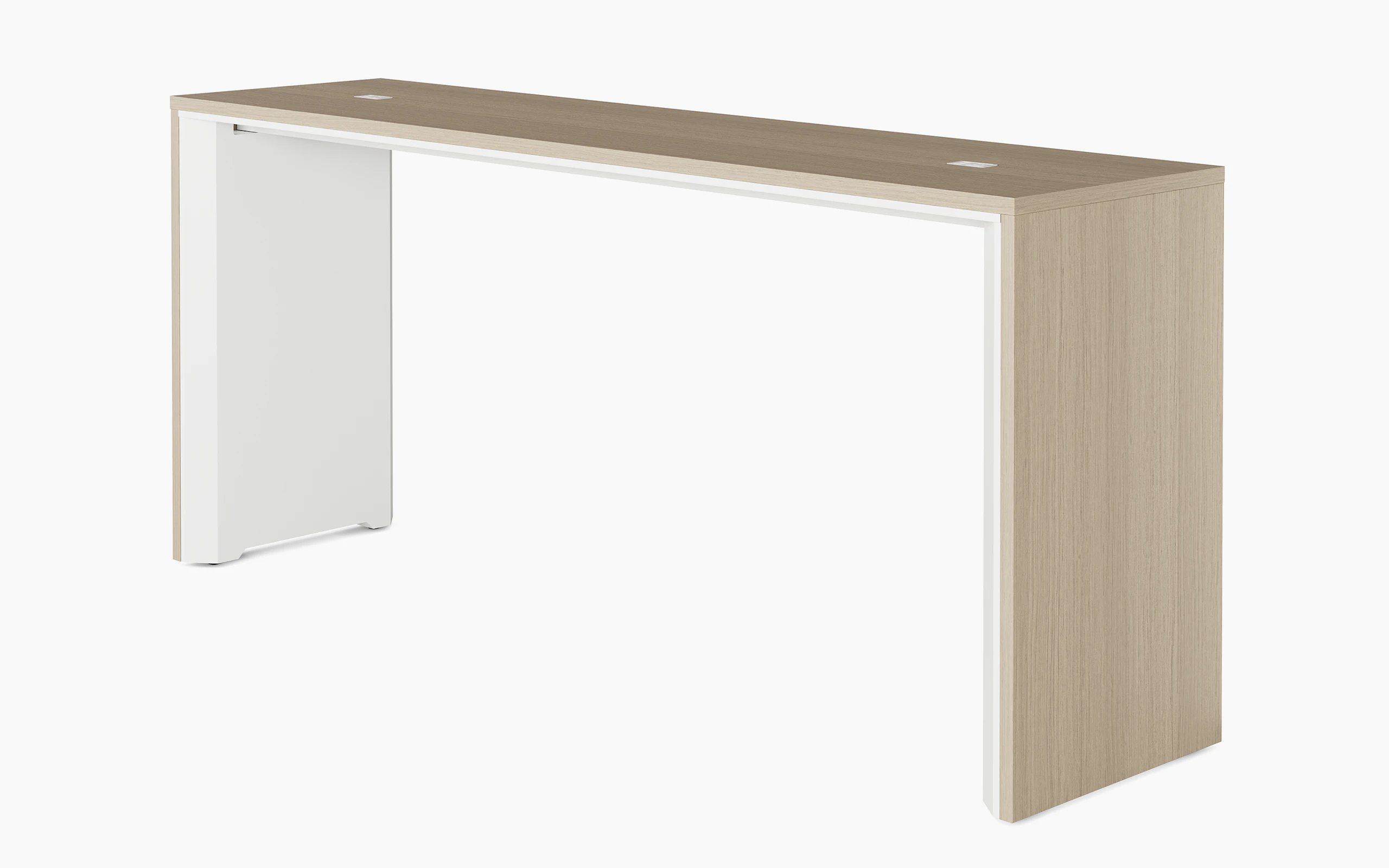 A rendering image of the Headway communal table at standing height.