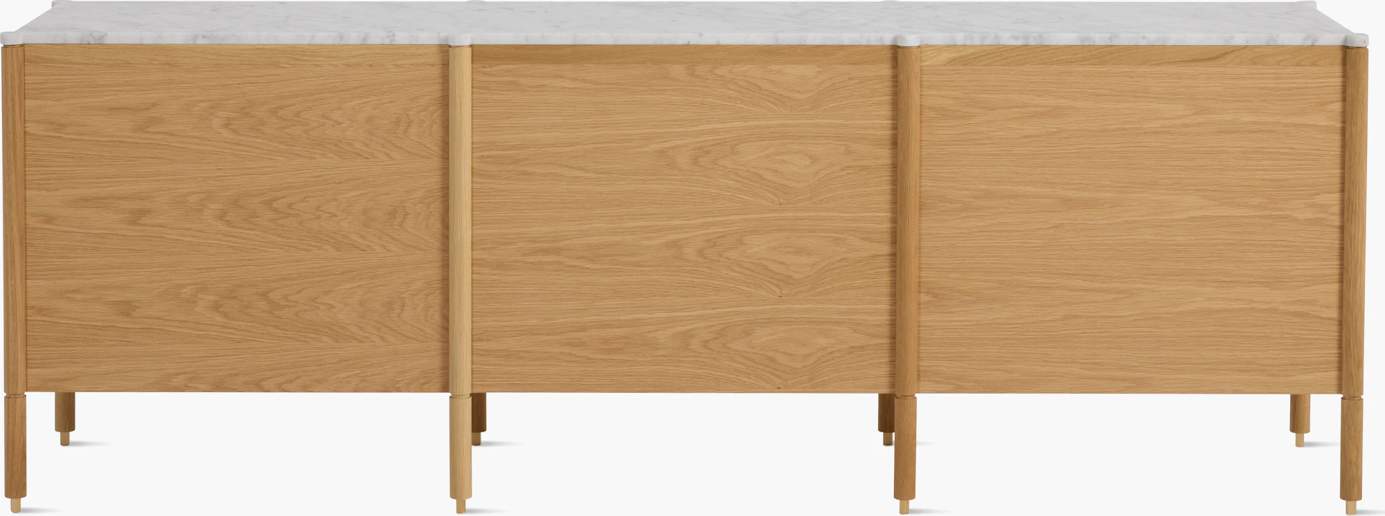 Morrison nine-drawer dresser side/front with natural wood paneling