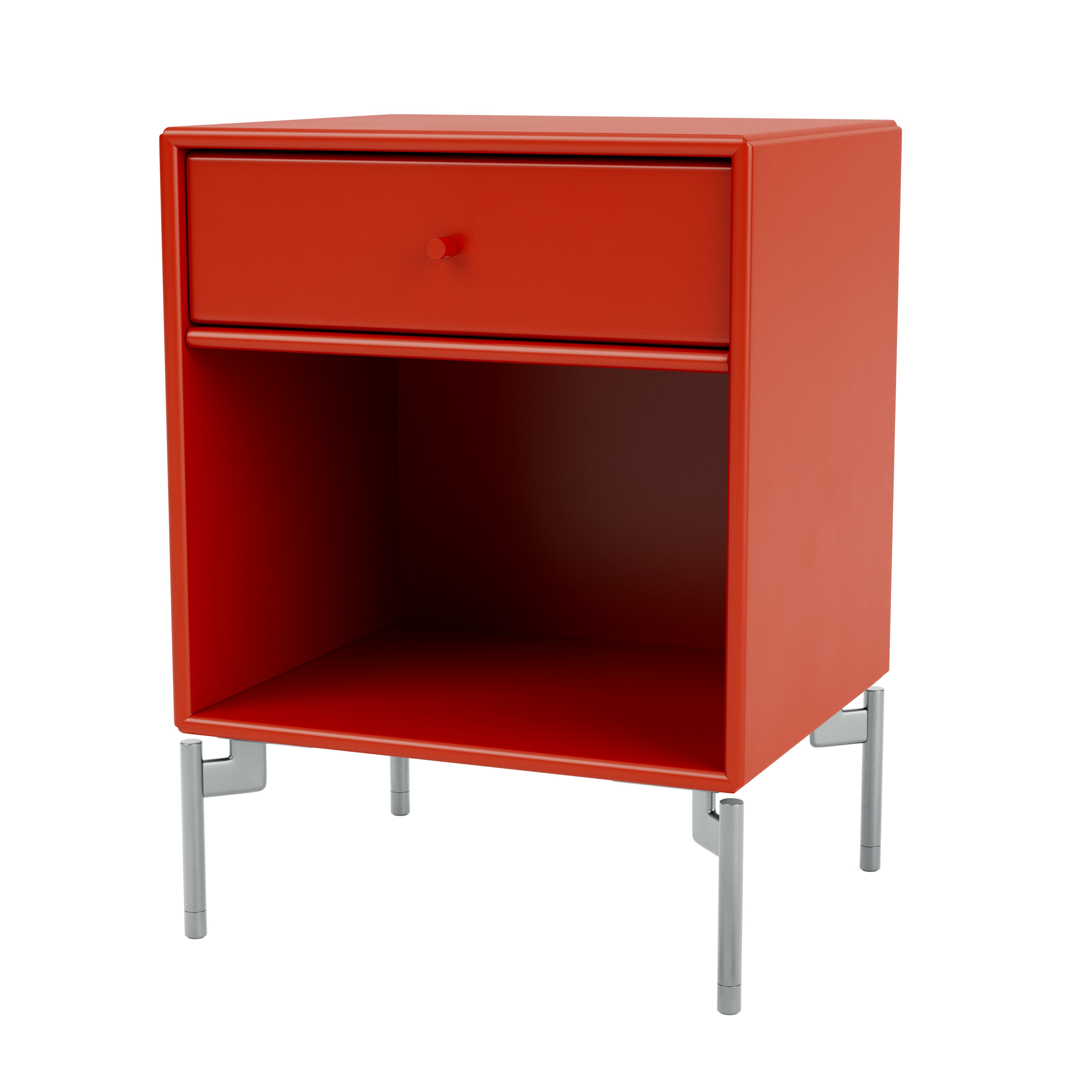 Dream Bedside Table - Rosehip, Chrome Legs