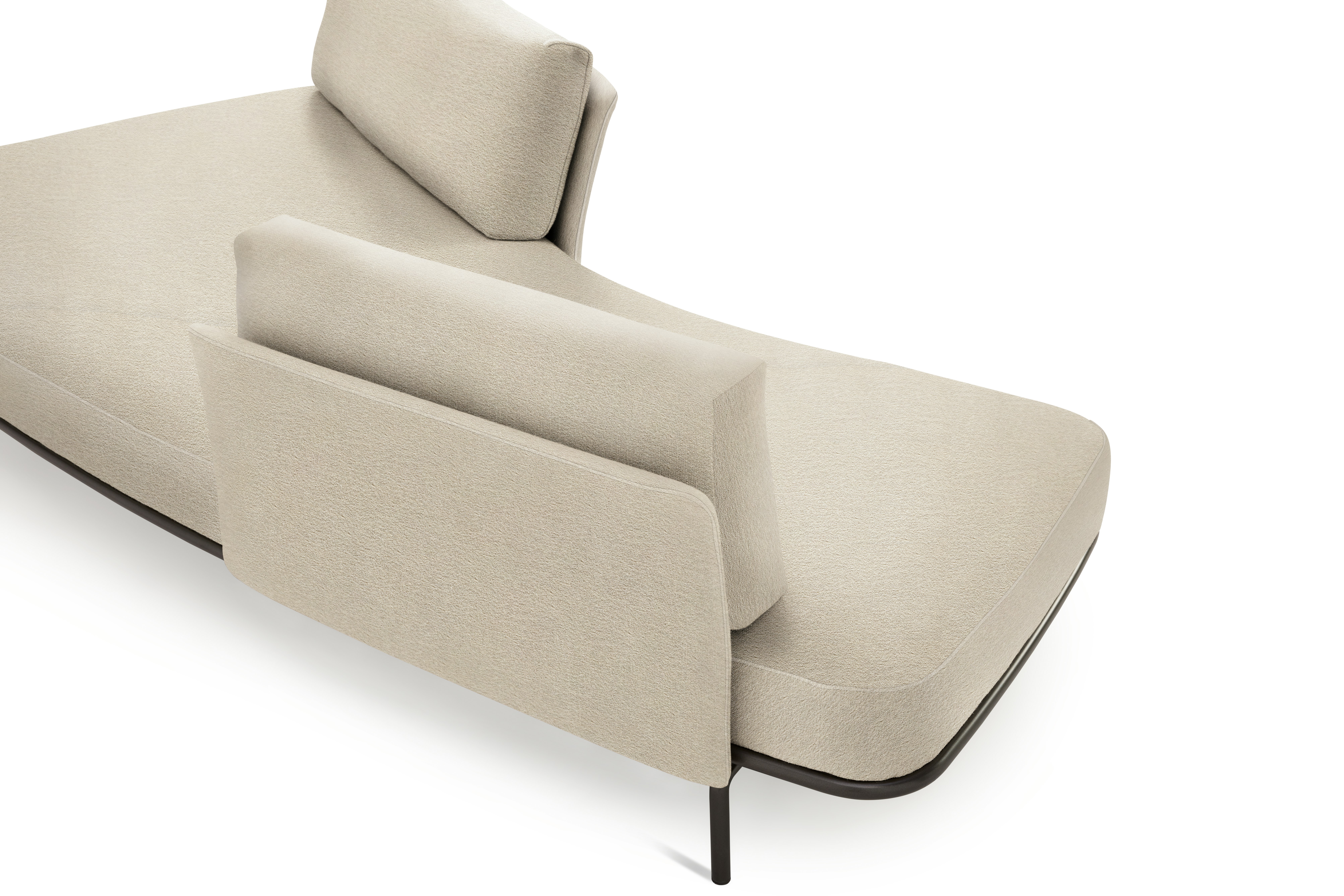 Panoramic Sofa - Left,  Medium / Large,  Curly,  Ivory,  Charcoal