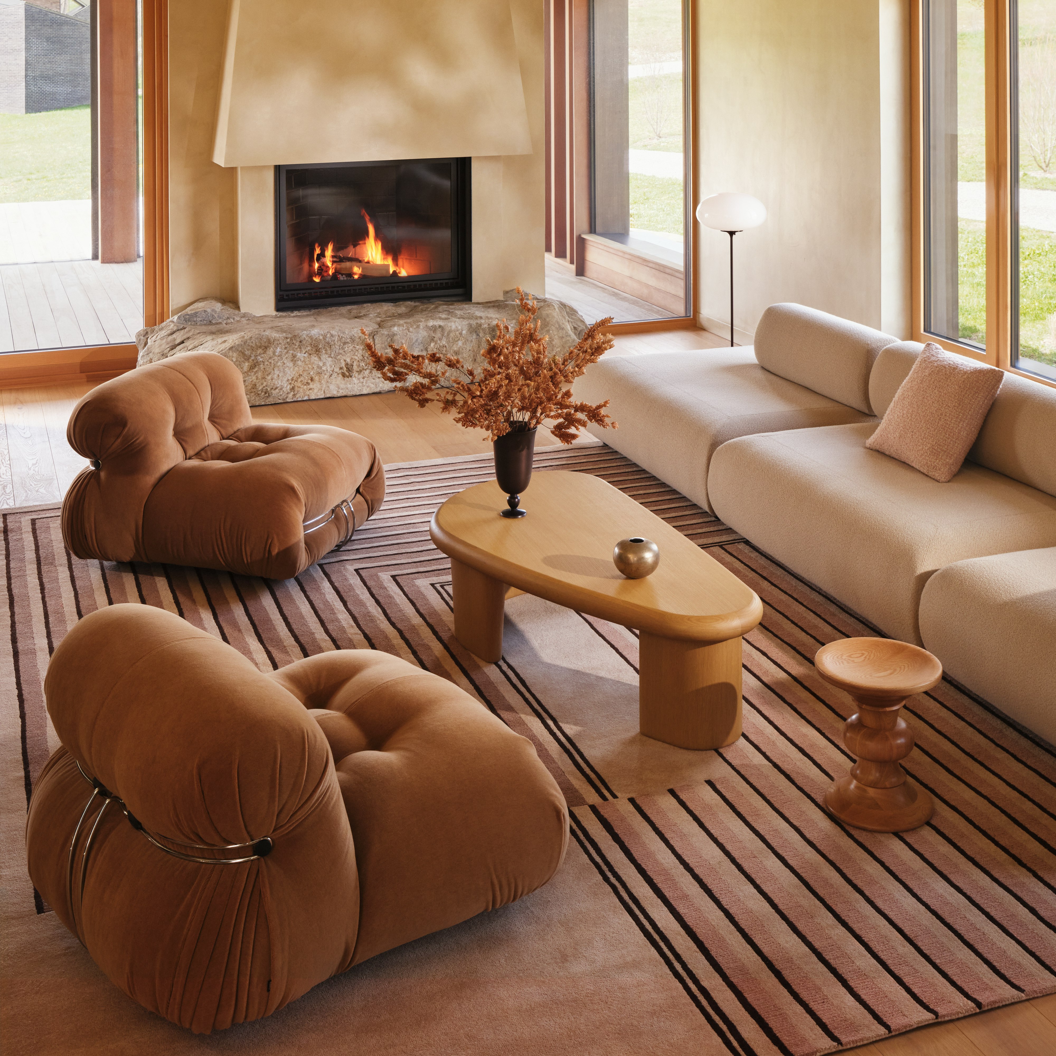 Sval Sofa, Soriana Armless and Interlude Coffee Table in a  living room