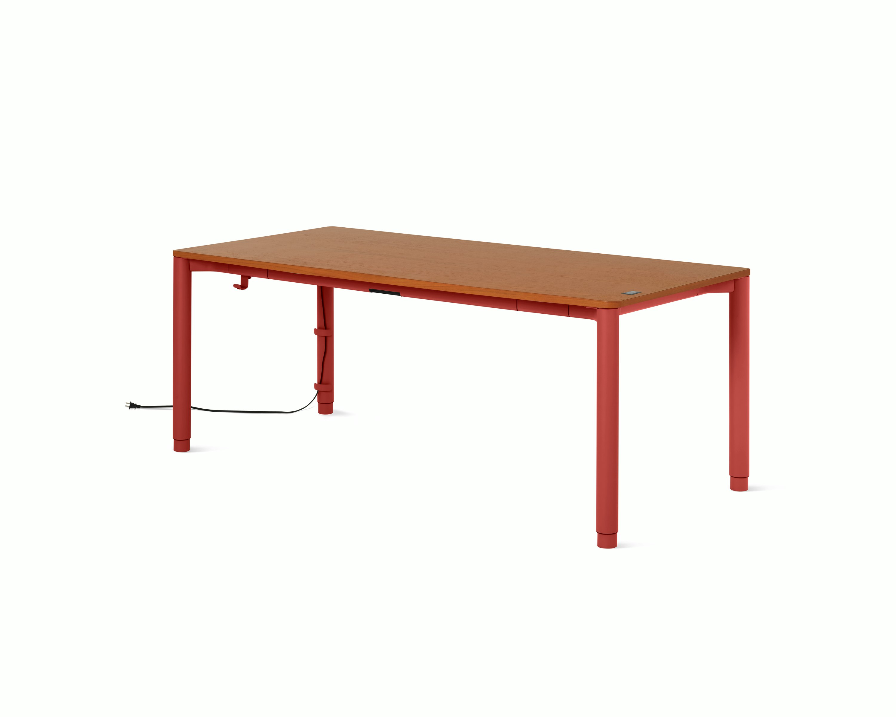 Spout S2S Table - 36" x 72"",  Veneer Walnut,  Canyon,  With Cable Tray,  With Storage Drawer,  Standard Height"