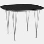 Supercircular Dining Table - Black Fenix Laminate, Chromed Steel