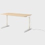 Renew Sit-To-Stand Desk - 29x58,  Veneer White Ash,  White,  Polished Aluminum,  Standard Power