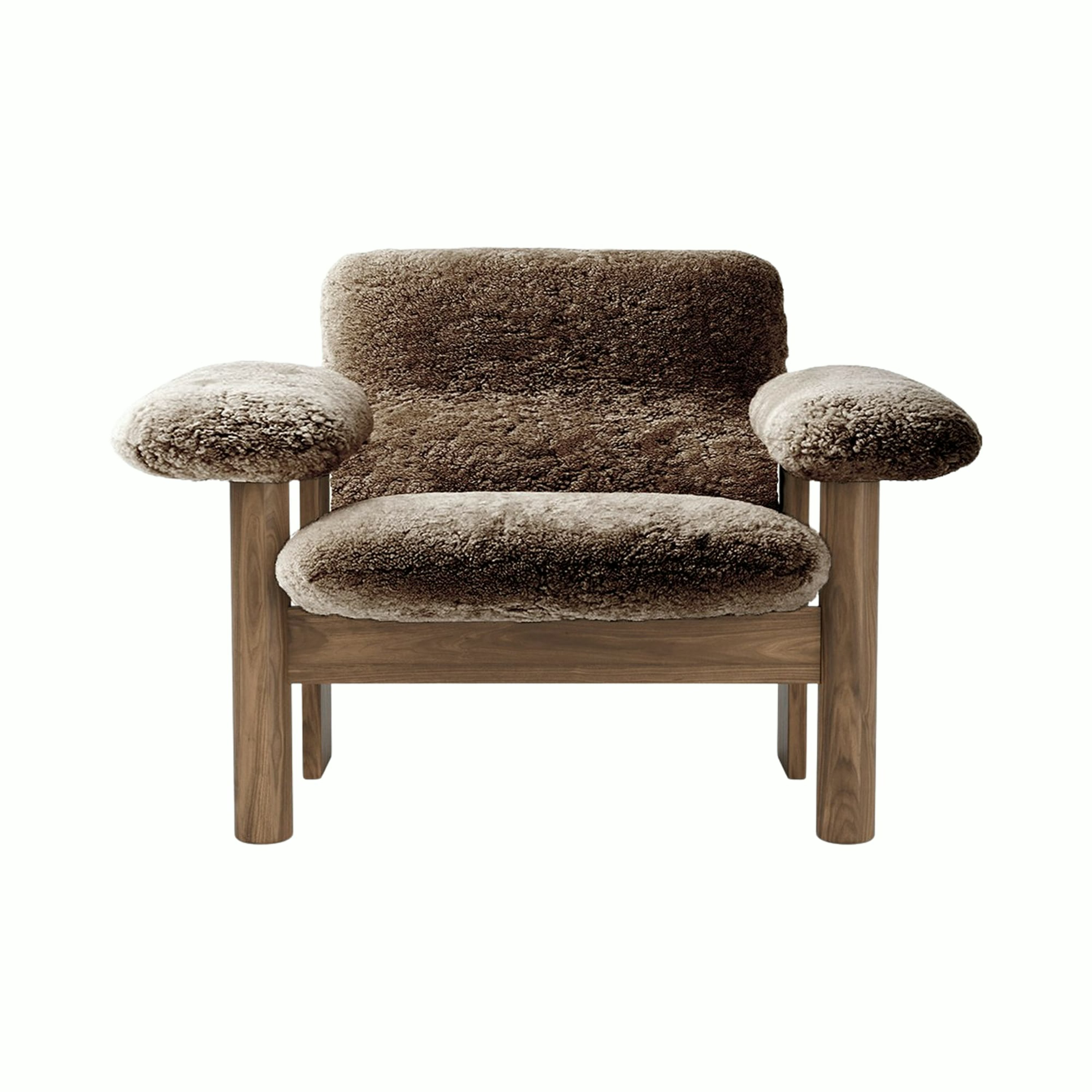 Brasilia Lounge Chair - Low Back, Walnut, Sheepskin Sahara