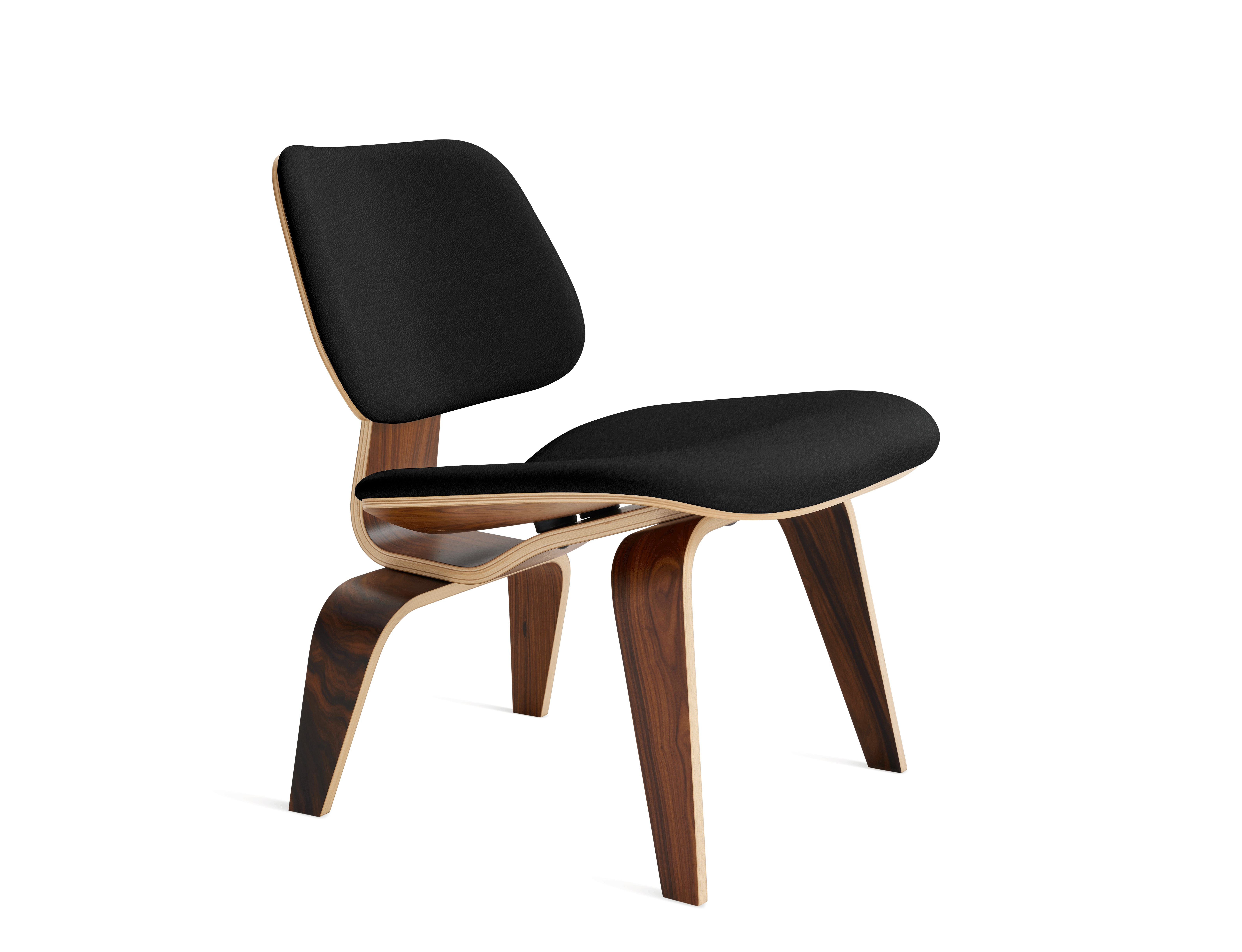Eames Molded Plywood Lounge Chair Wood Base (LCW) - Upholstered,  Ebony,  Beck,  030 Woodlet