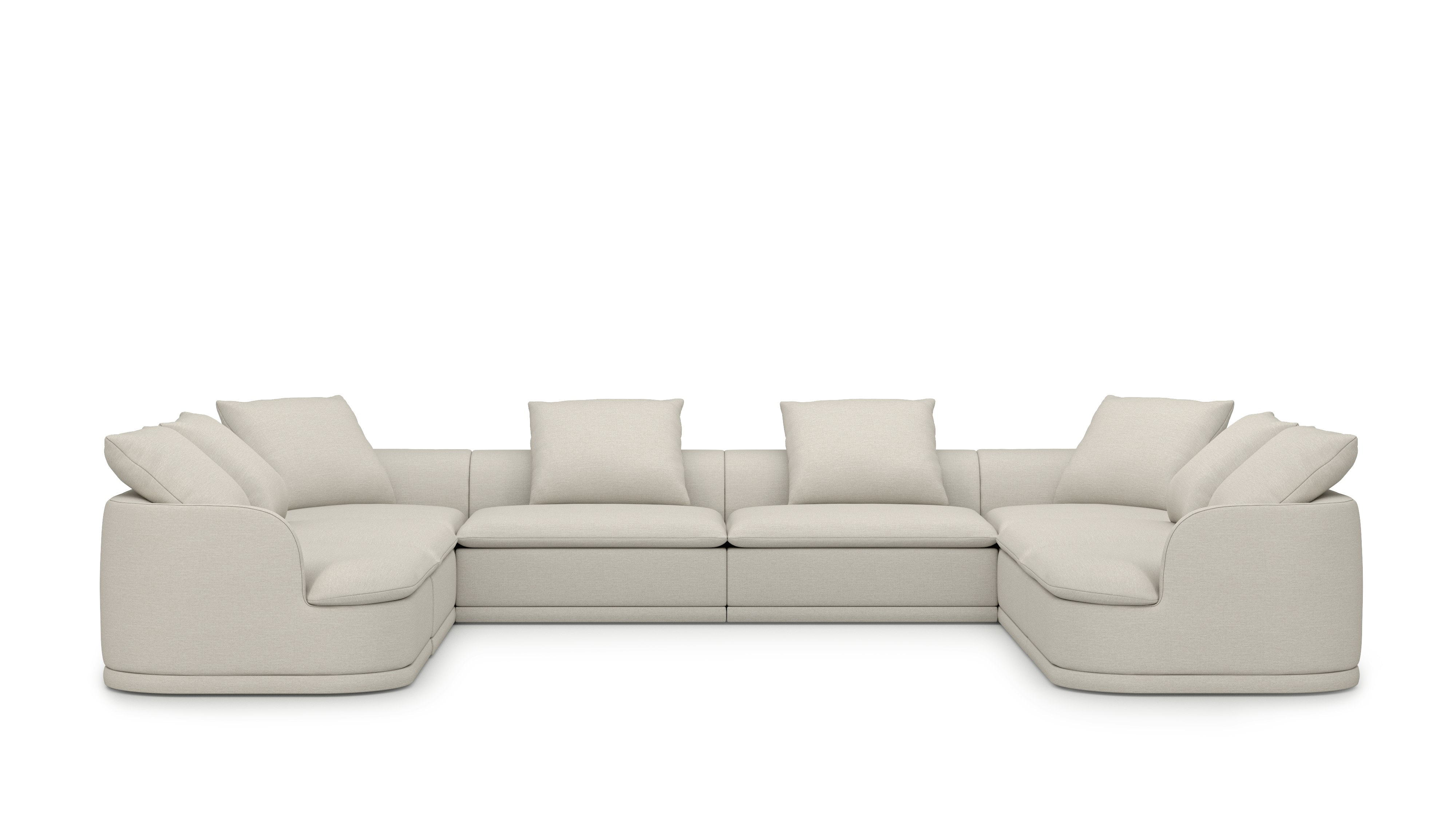 An Atlason Composed Modular Sofa U Shape Sectional in Mode: Shell viewed from the front.