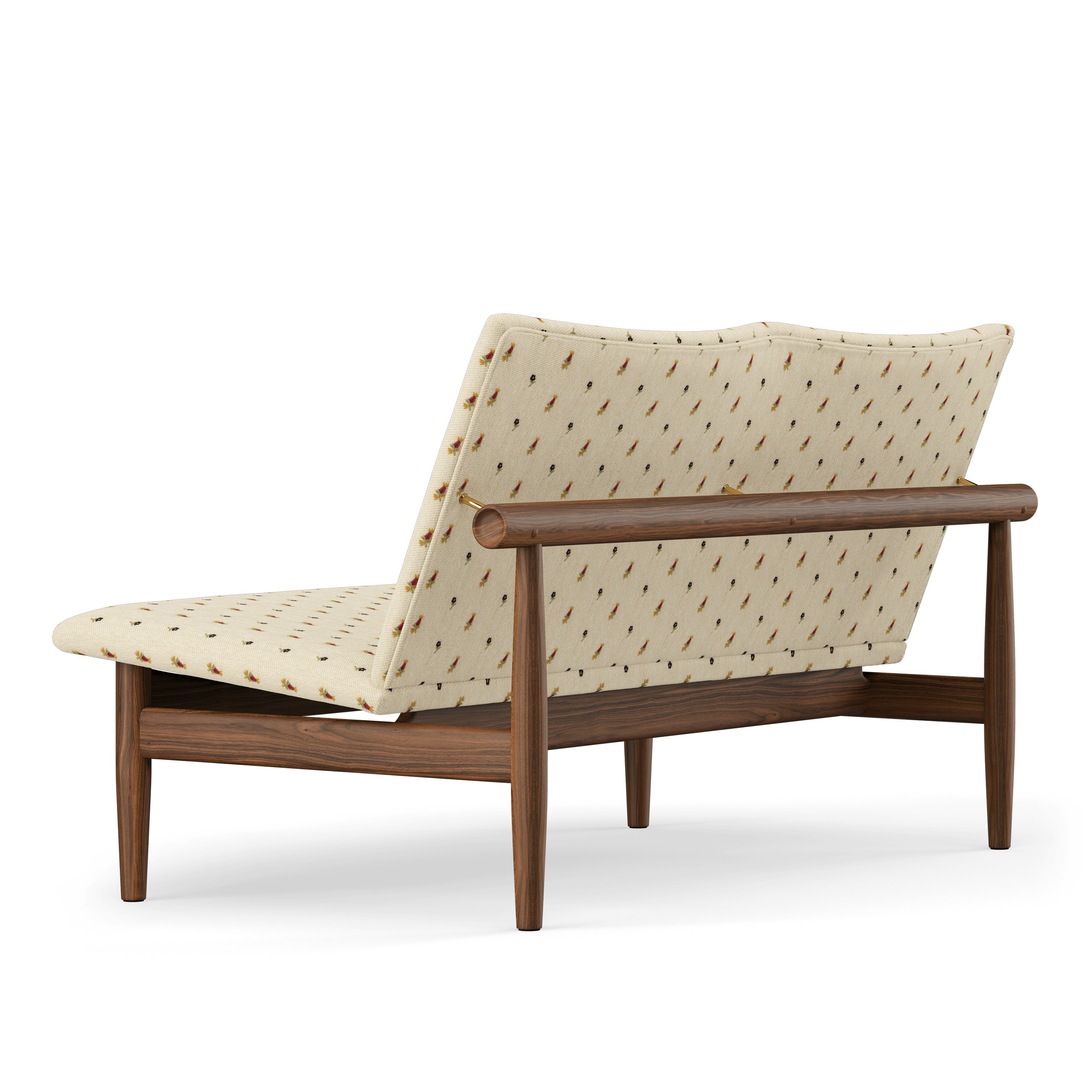 A Japan Sofa in Walnut viewed from behind.