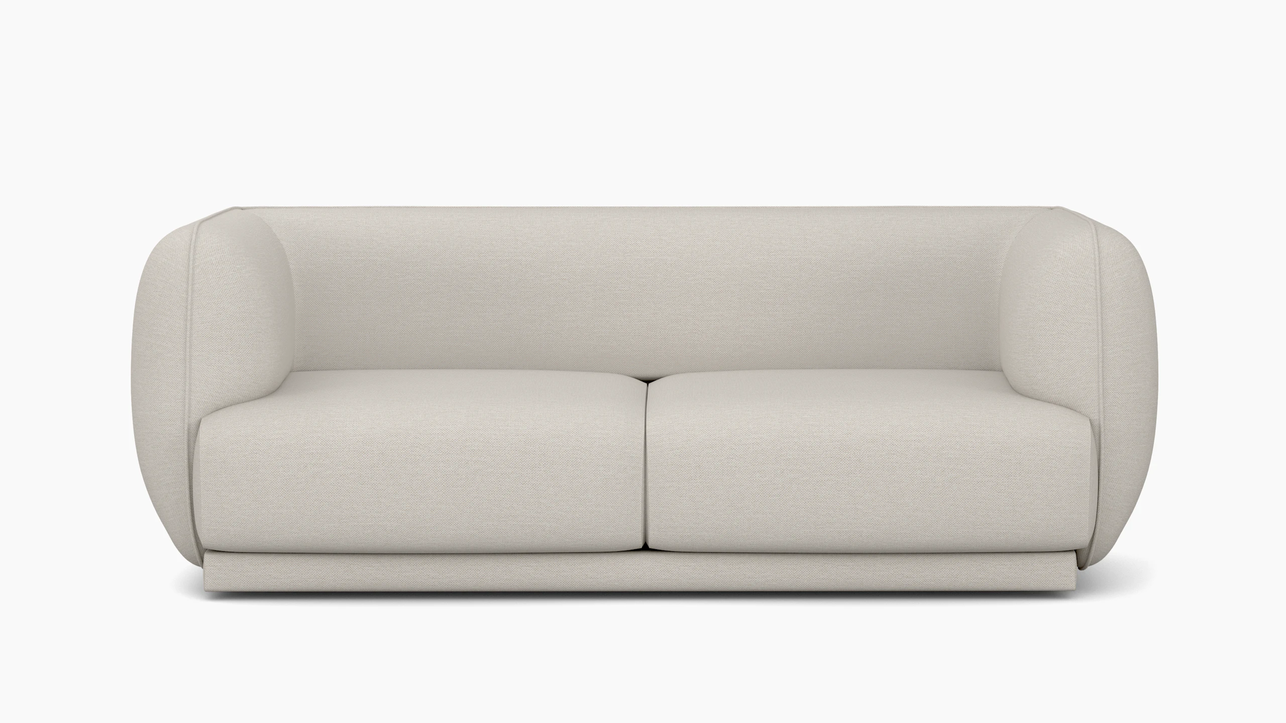 A Meris Sofa in Clavicle viewed from the front.