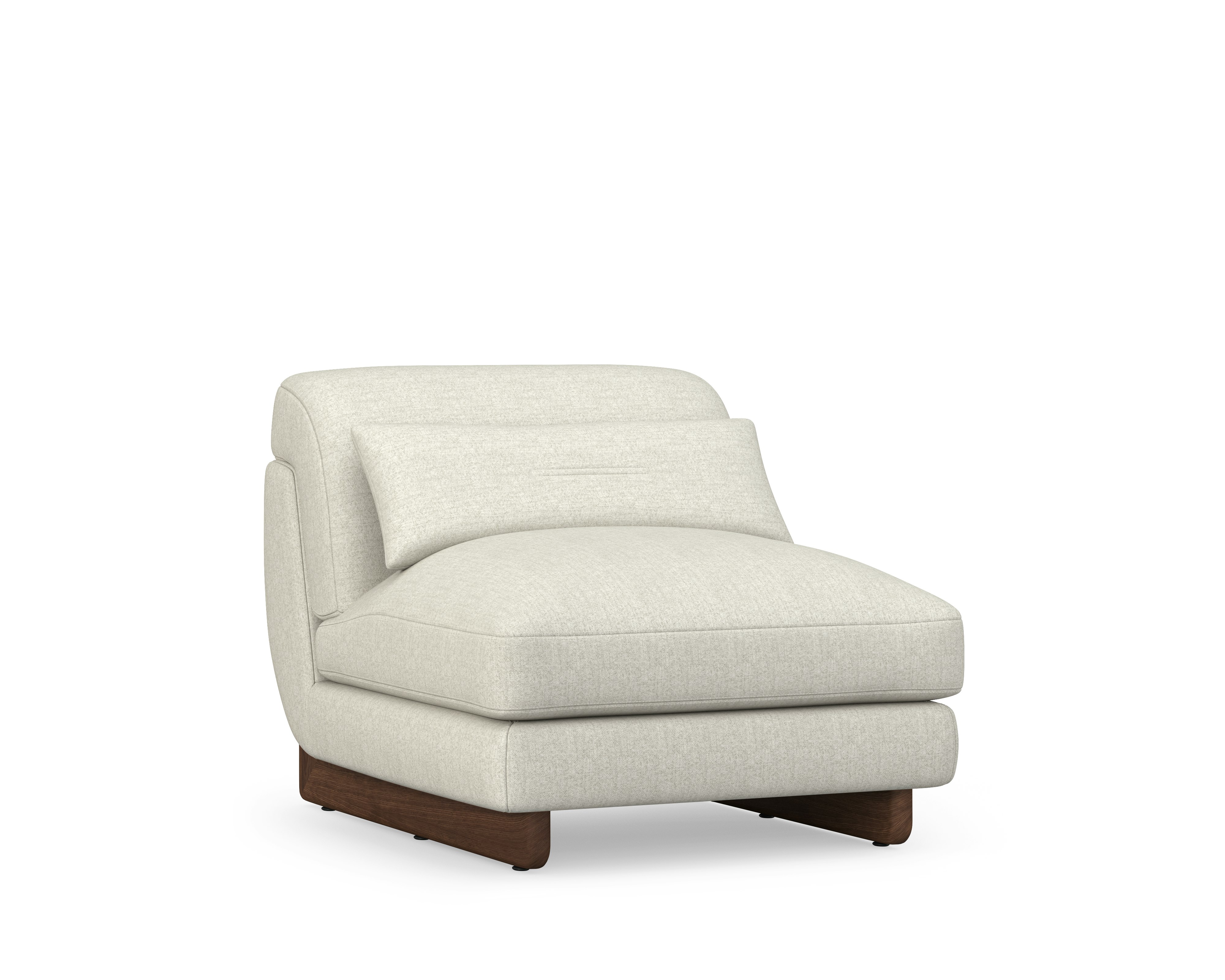 Contra Lounge Chair - Armless, Beck, Buckram, Walnut