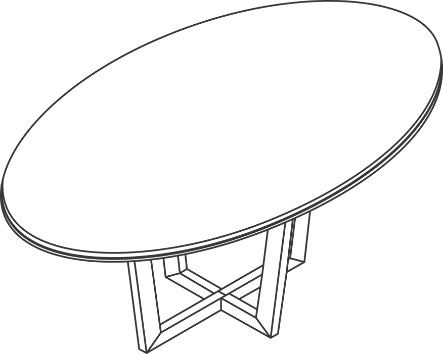 A line drawing - Highline Meeting Table | Elliptical