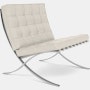 Barcelona Chair in Haven,  Ivory,  Polished Chrome