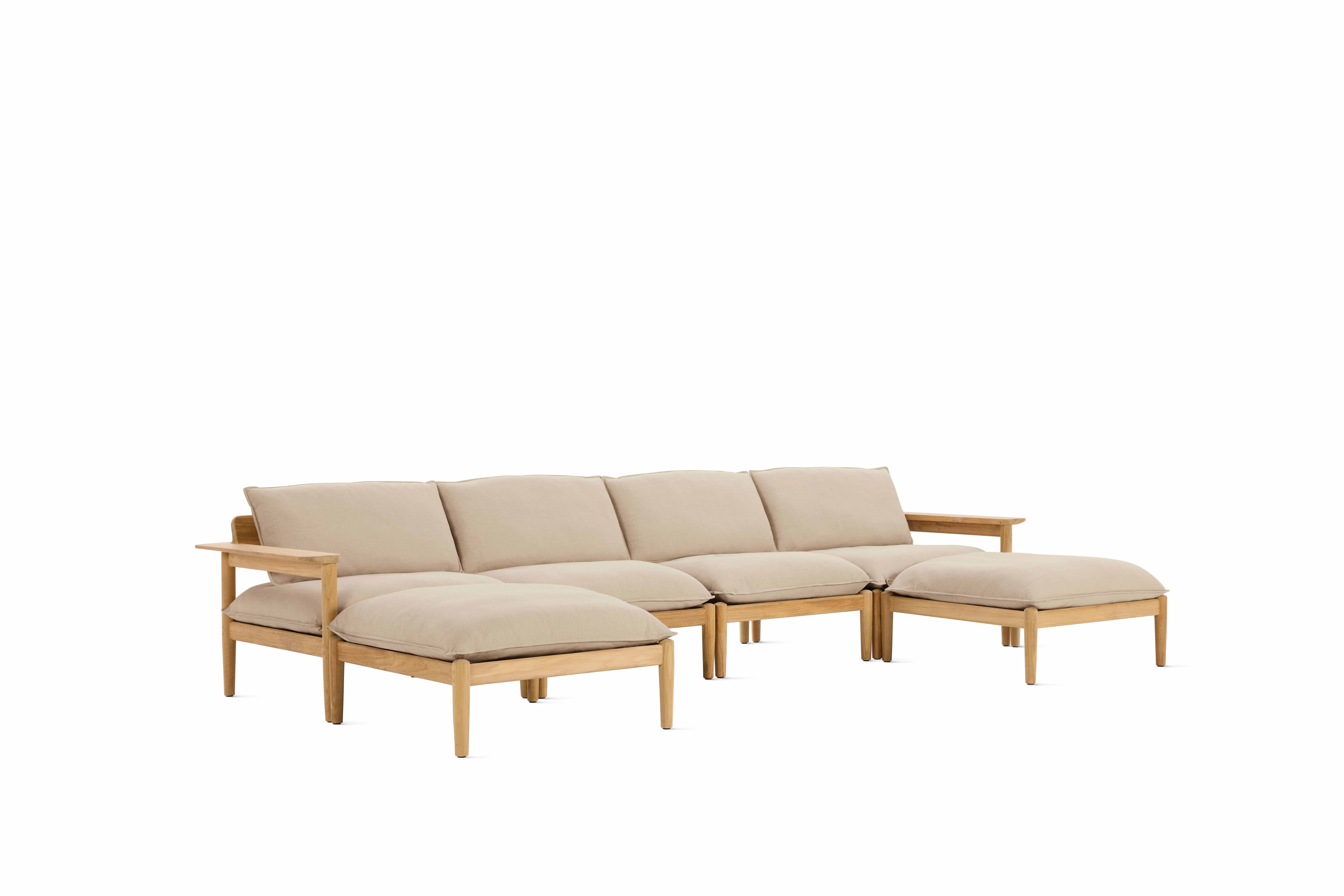 Terassi Double Chaise Sectional - Heritage,  Papyrus, FSC Certified