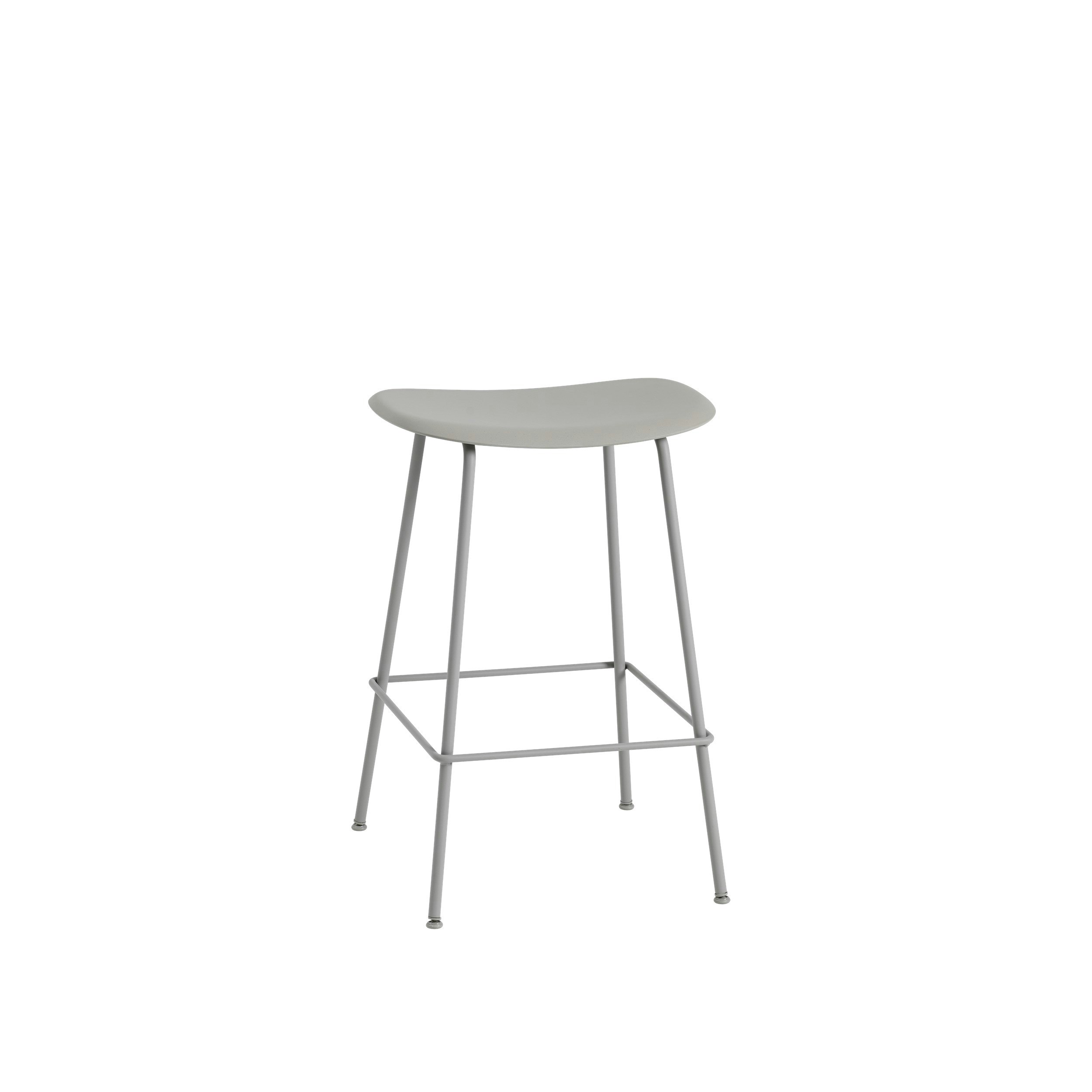 Fiber Backless Counter Stool - Tube, Grey, Grey