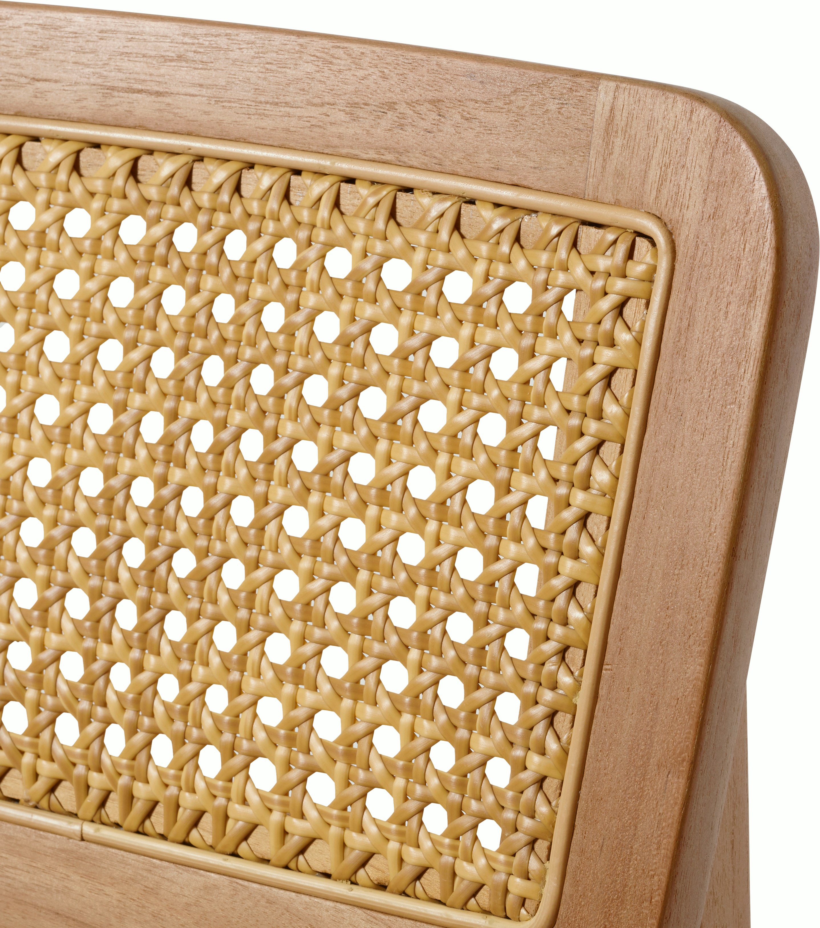 A detailed look at a C-Chair Outdoor in teak.