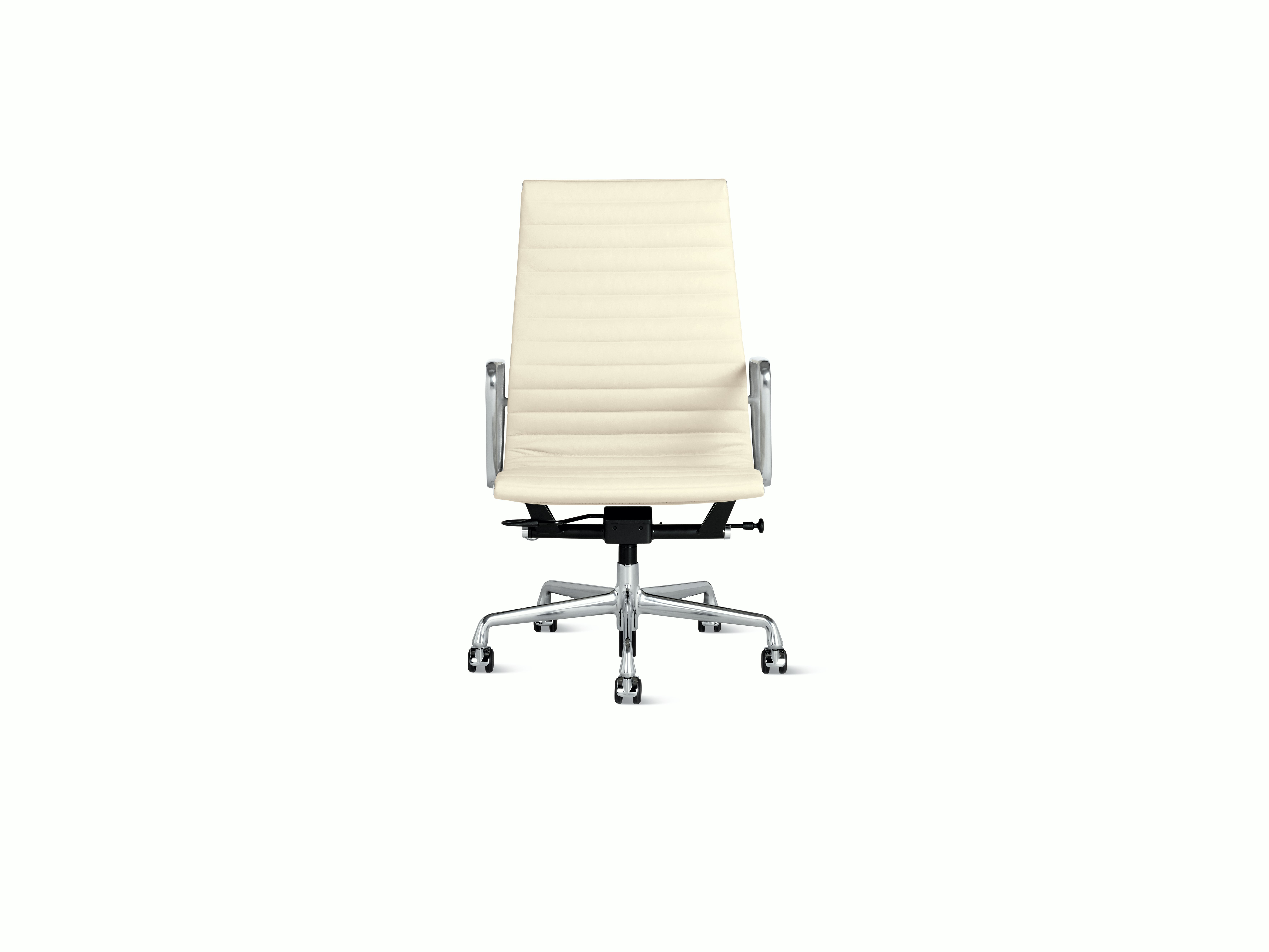 Eames Aluminum Group Chair - Exec, Vicenza, Cream, Pol Alum, Pneu, Std, MD