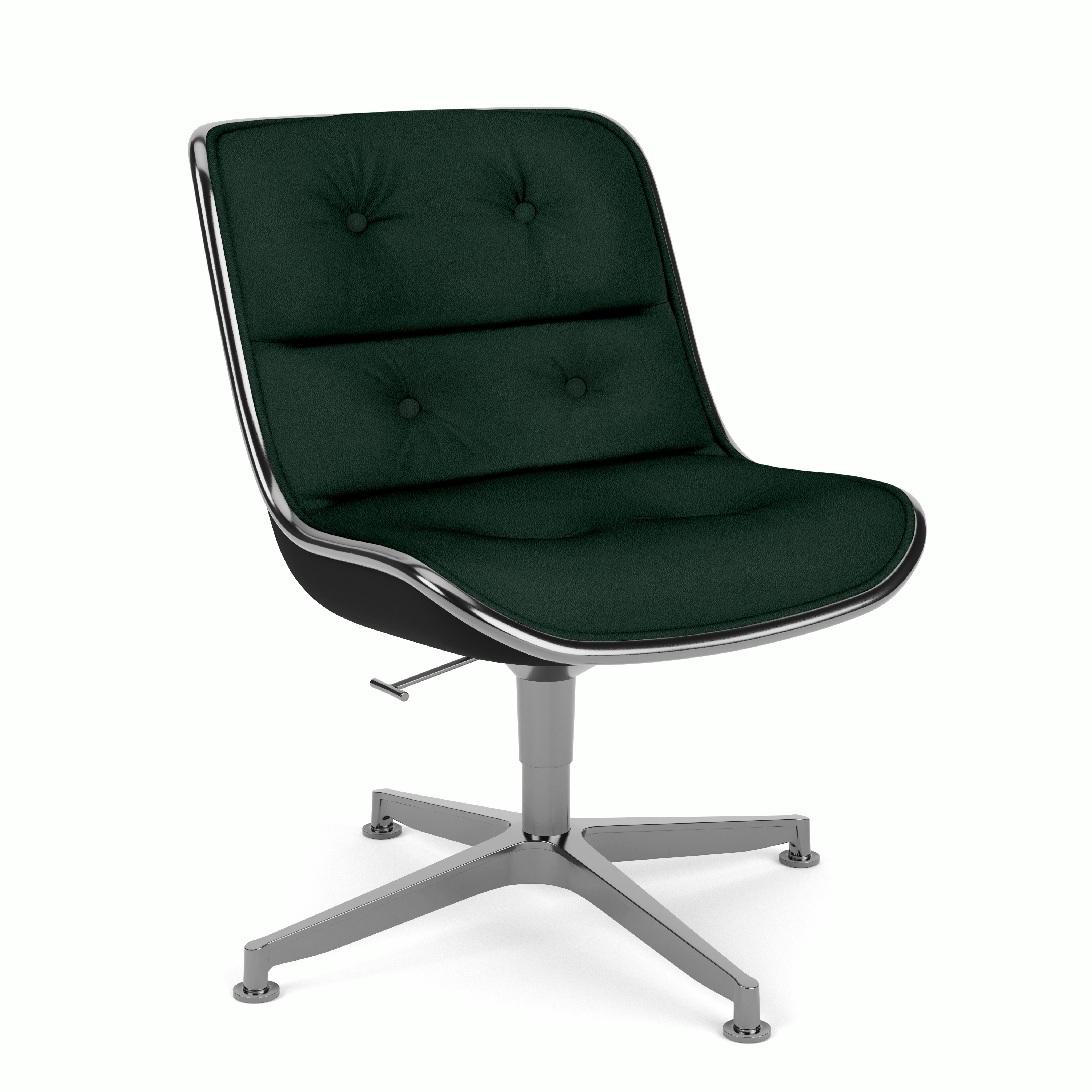 Pollock Executive Side Chair - 4 Star,  Polished Aluminum,  Volo Leather,  Arbor Shade