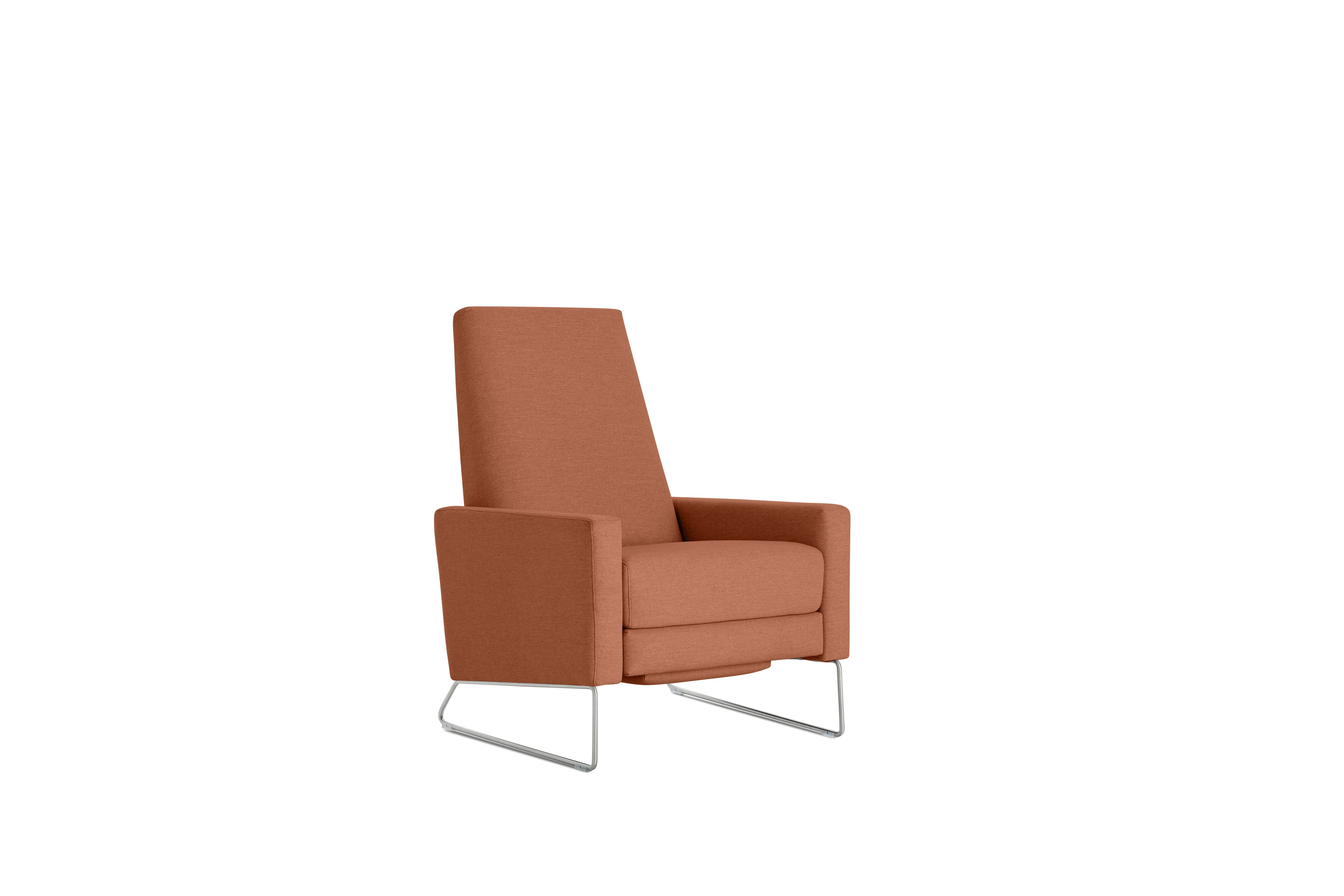 Flight Recliner 2.0 - Tall, Fabric, Mode, Caramelized, Stainless Steel