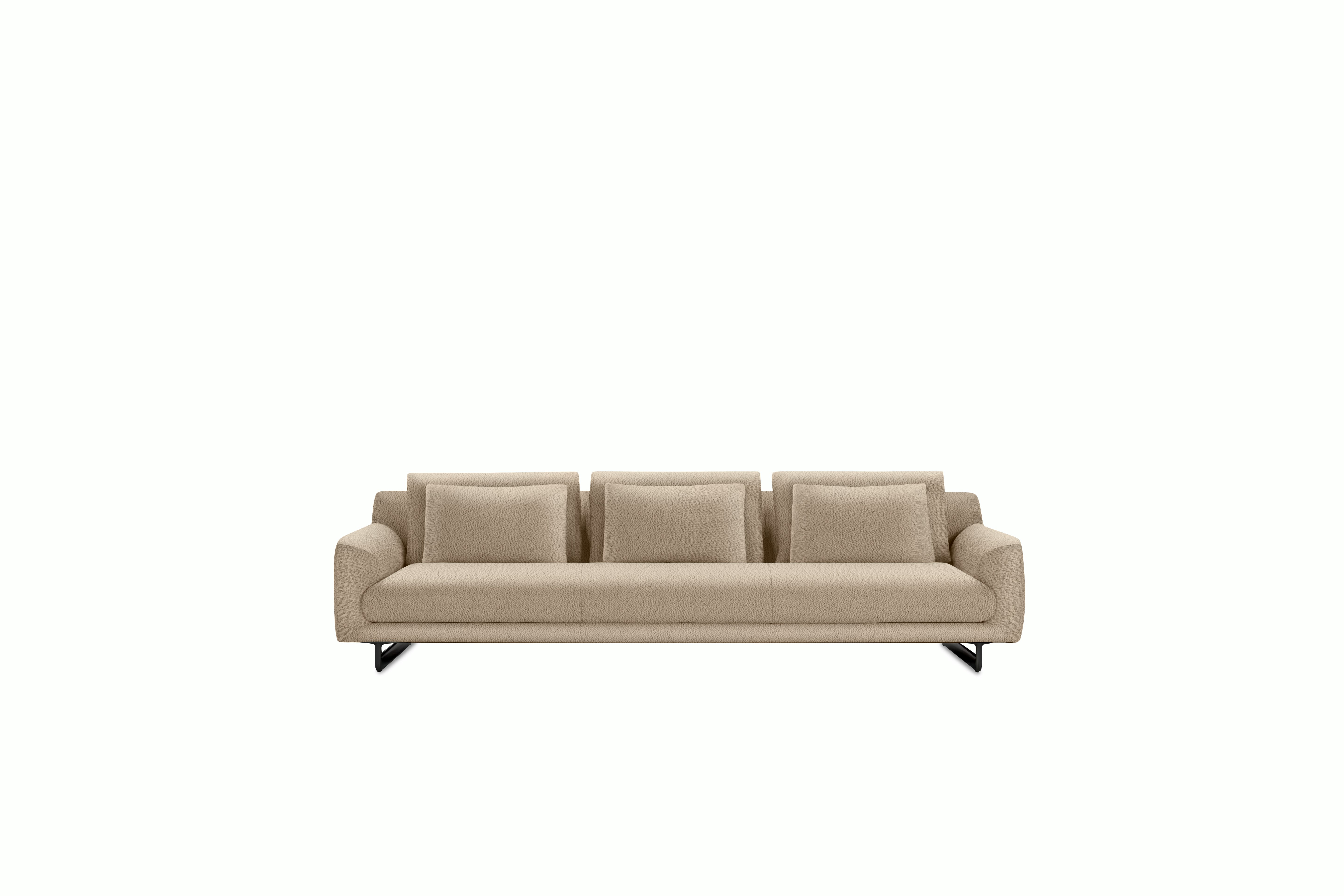 A Lecco Sofa in Sand viewed from the front.
