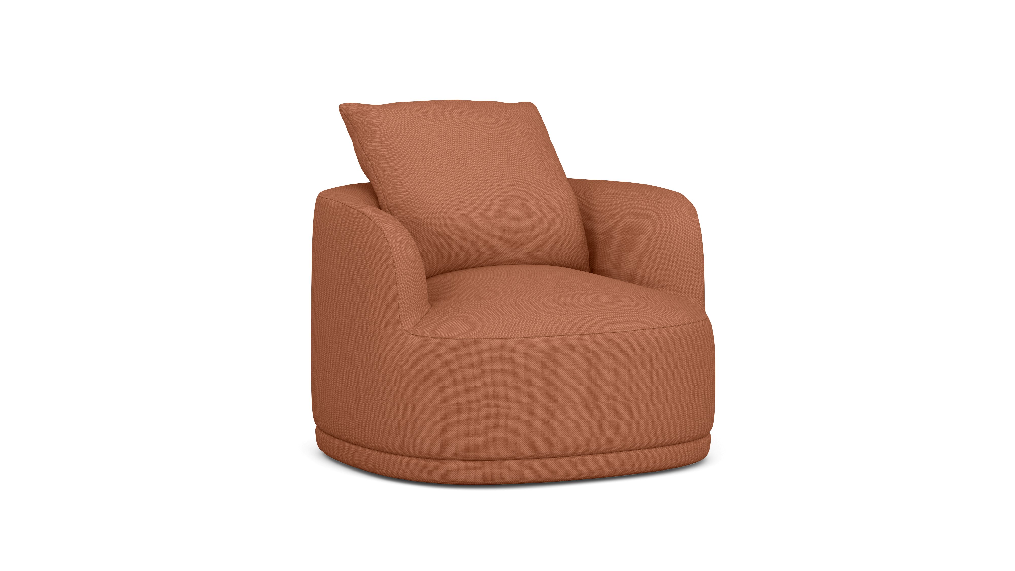 A Atlason Composed Swivel Chair in Caramelized Viewed from an angle.